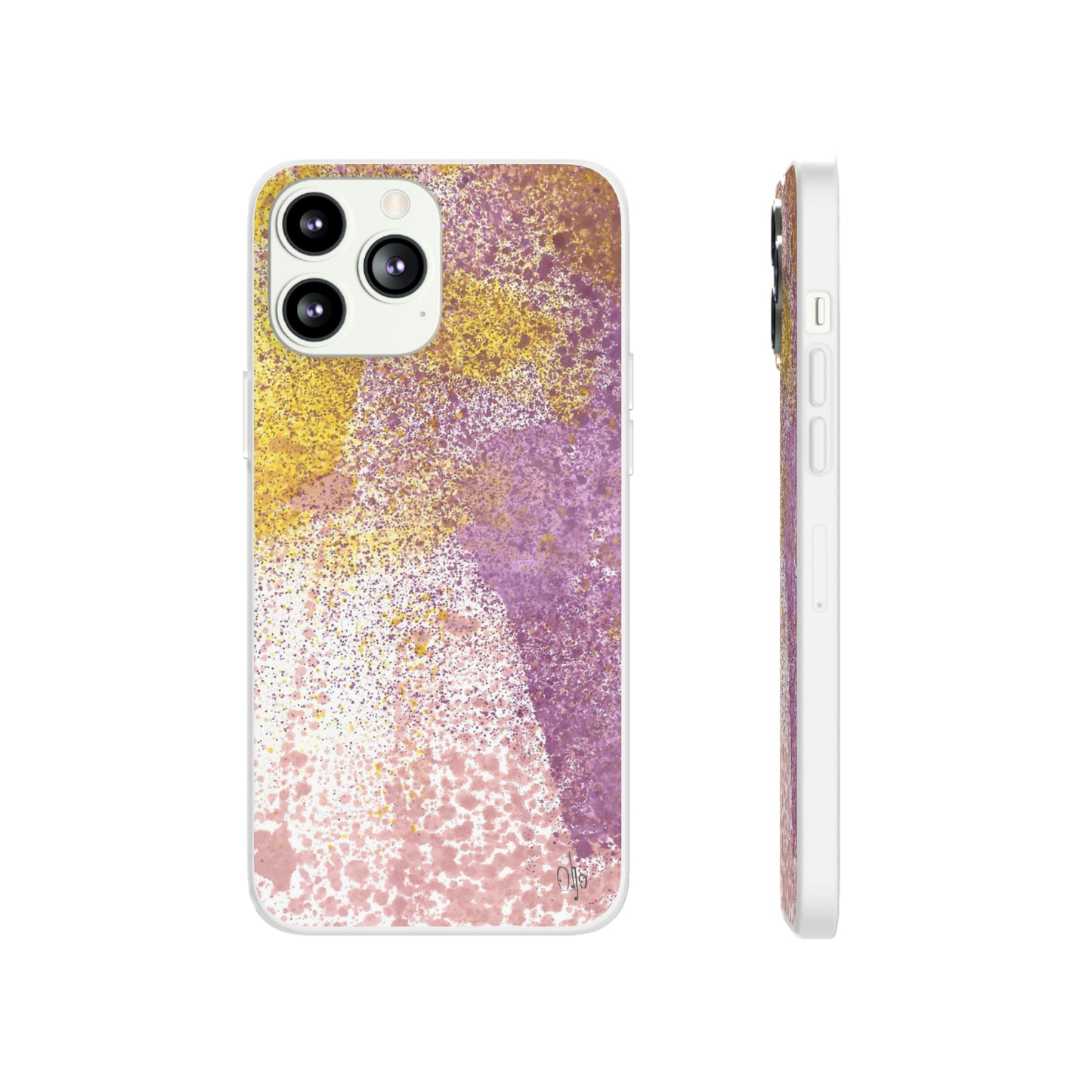 iPhone and Samsung Galaxy Flexi Phone Case Purple Blocks - Alja Design