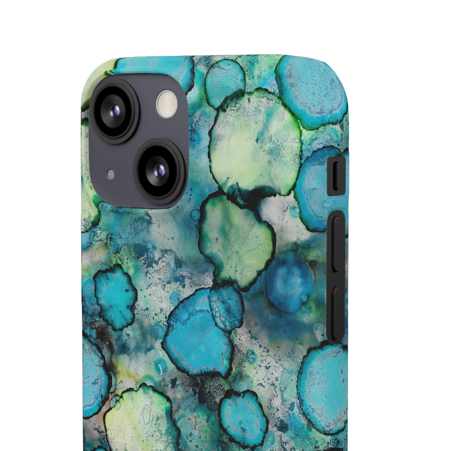 iPhone Samsung Galaxy Pixel5G Snap Case Phone Case Blue Bubbles - Alja Design