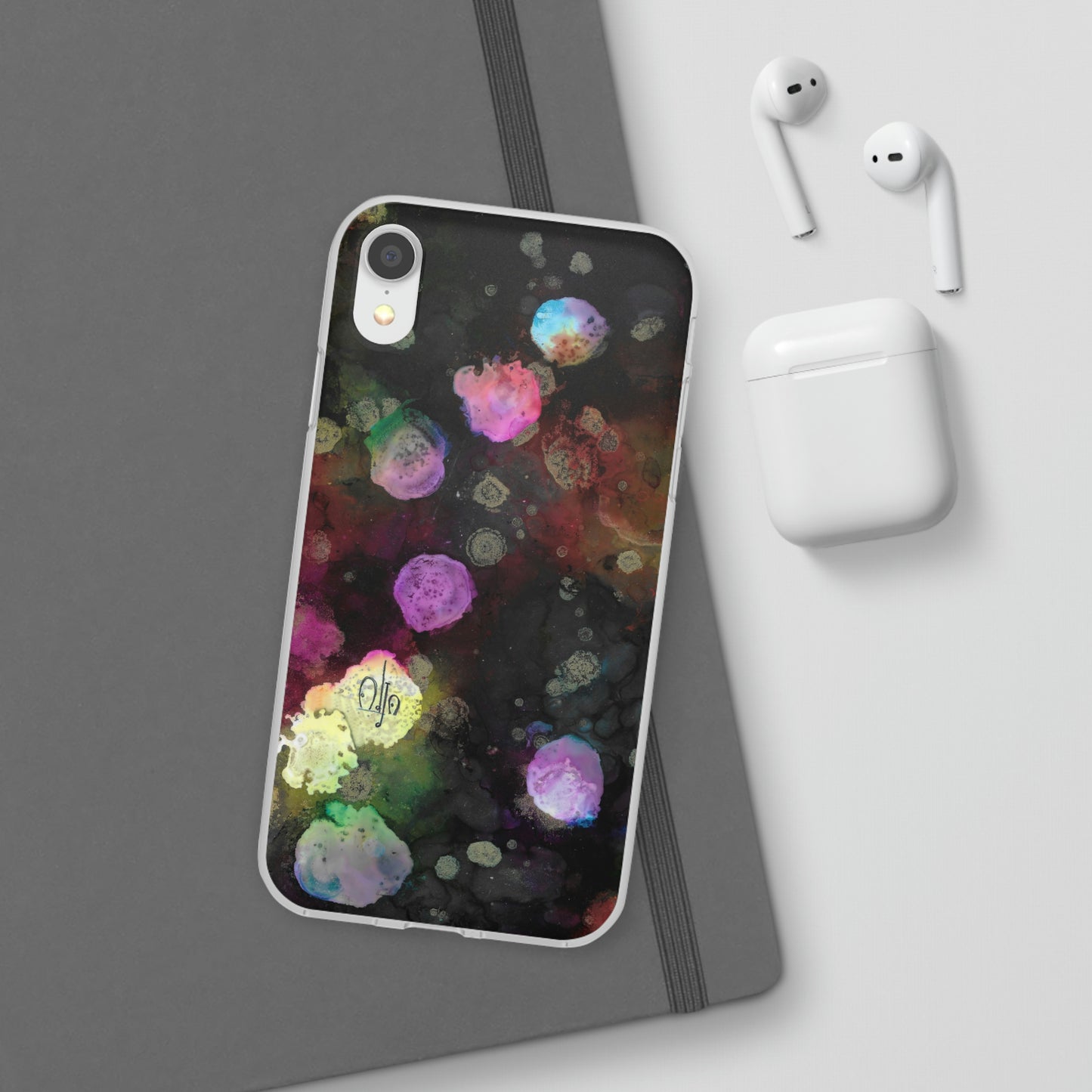 iPhone and Samsung Galaxy Flexi Phone Case Black Space - Alja Design