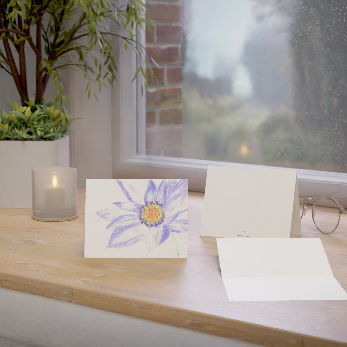 Clematis Folded Greeting Card
