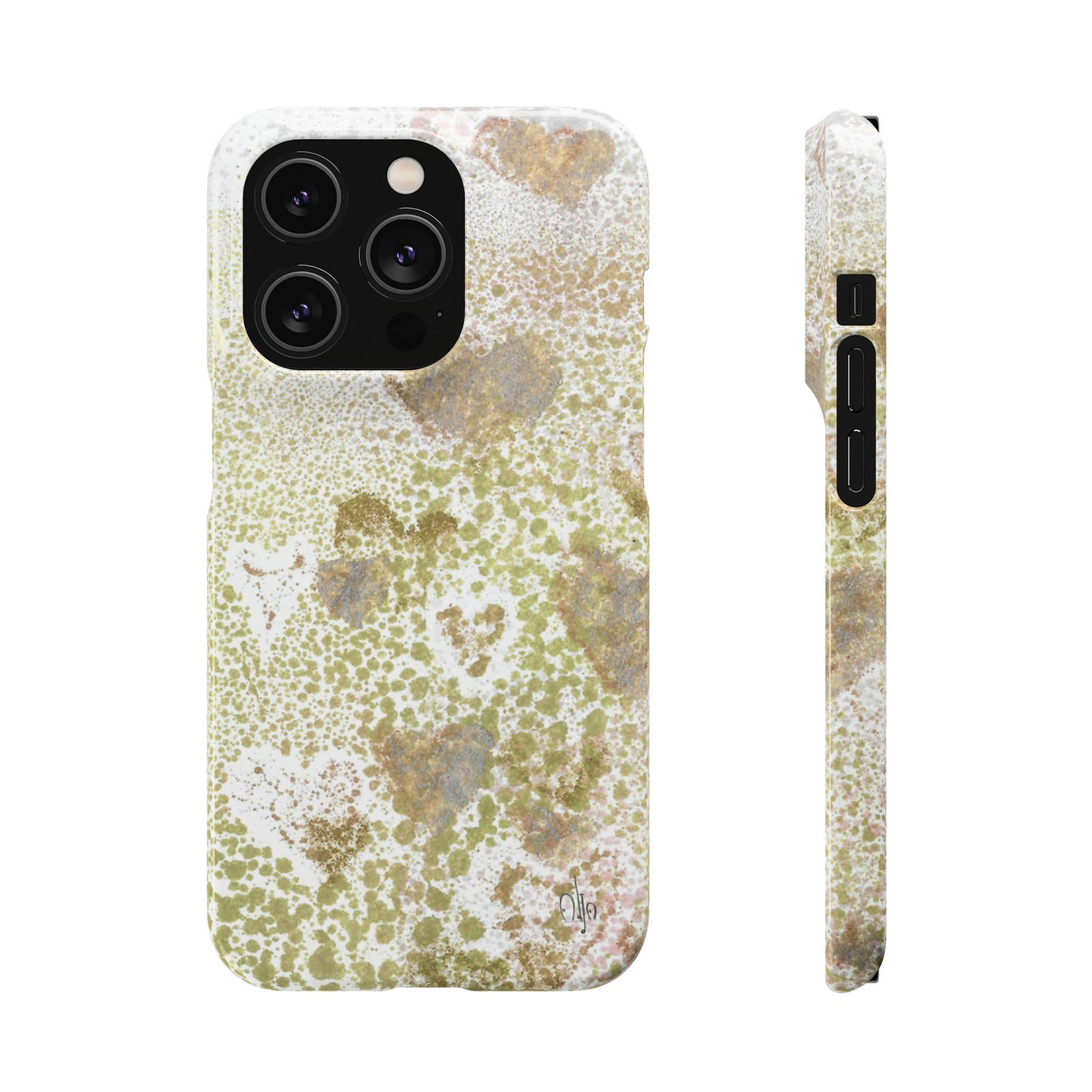 iPhone Samsung Galaxy Pixel5G Snap Case Phone Case Green Hearts - Alja Design