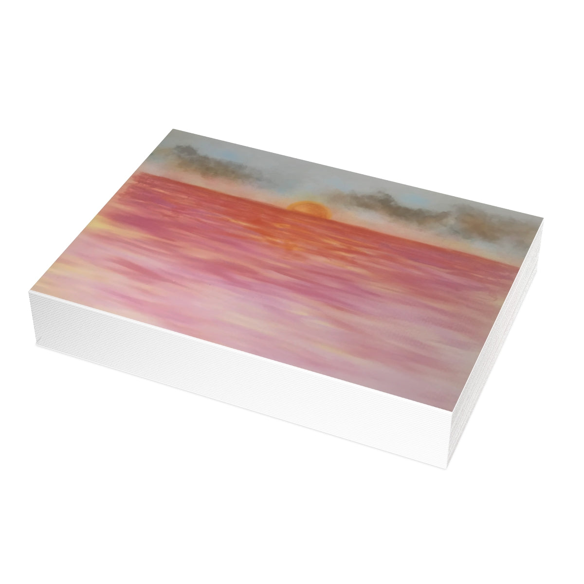 Red Sunset Folded Greeting Card