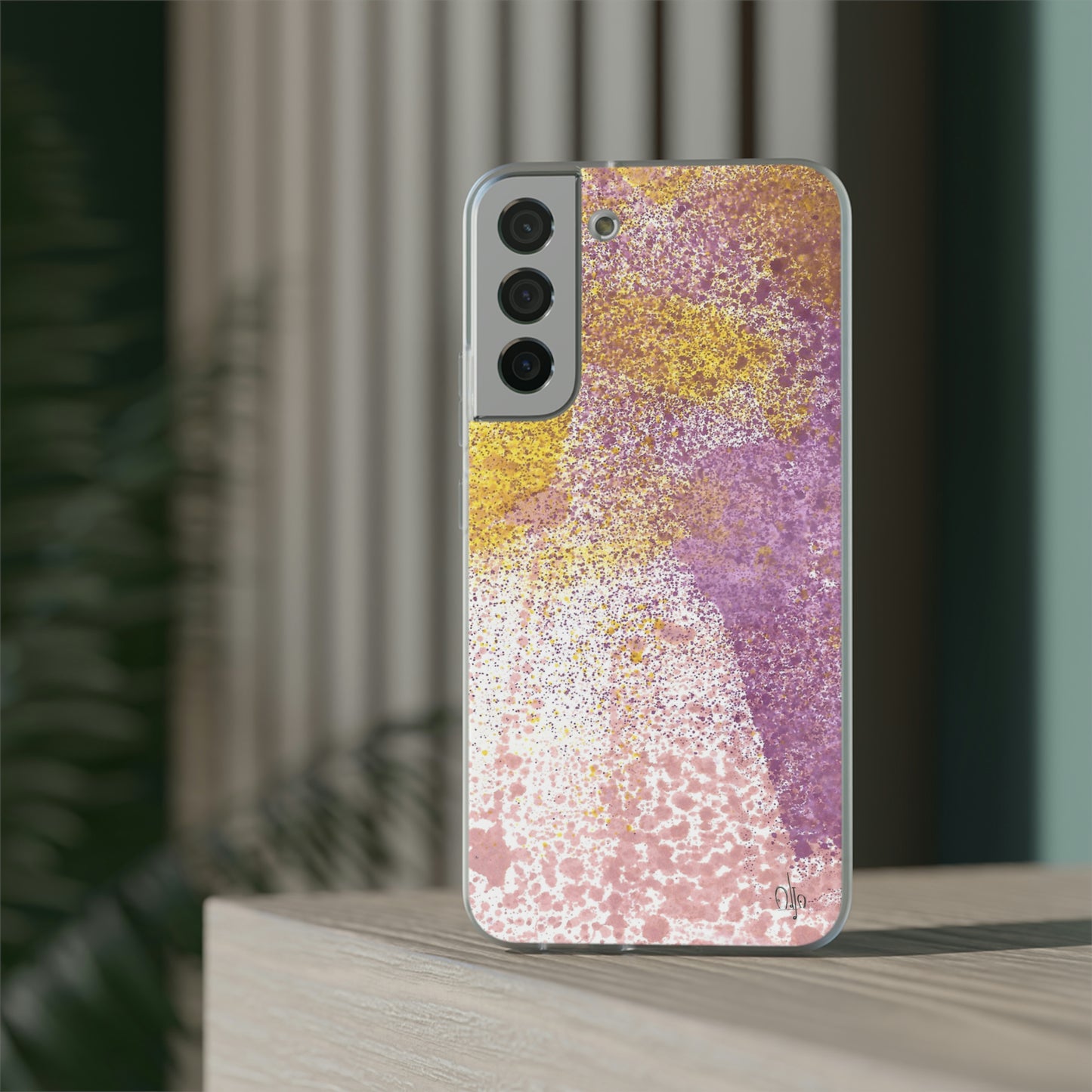 iPhone and Samsung Galaxy Flexi Phone Case Purple Blocks - Alja Design