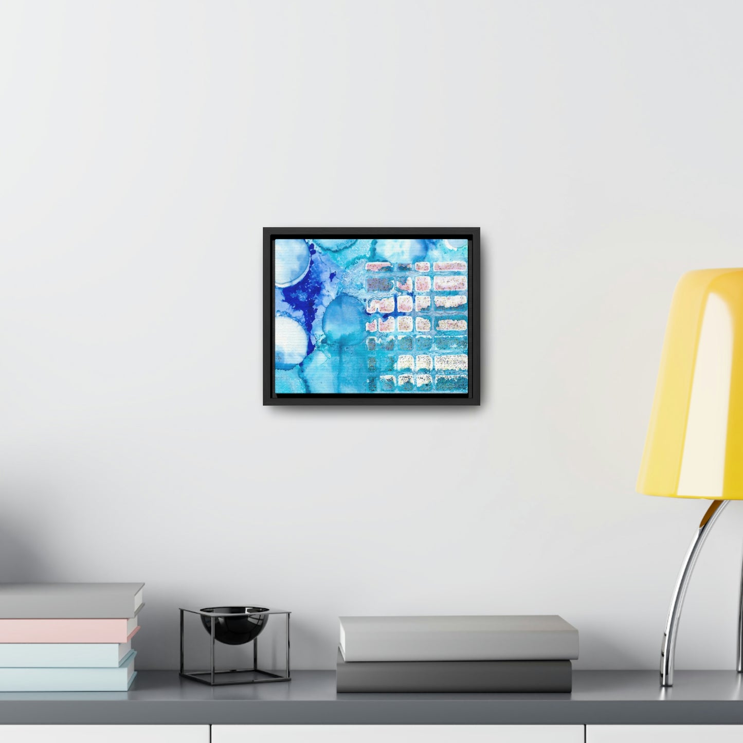 Blue Ice 11 Framed Canvas Print - Alja Design