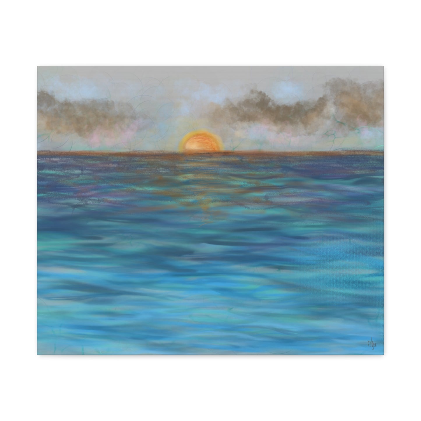 Blue Sunset Canvas Print - Alja Design