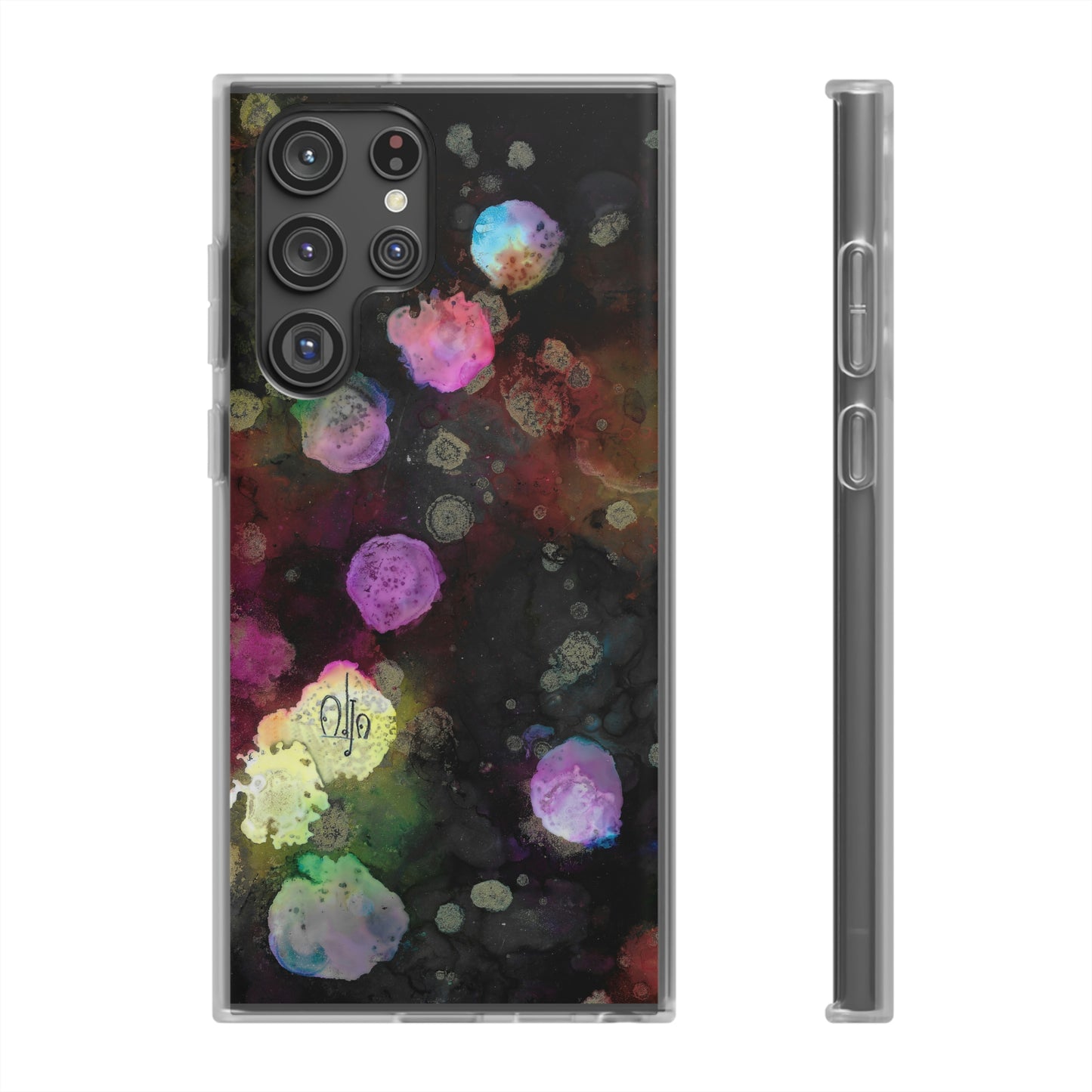 iPhone and Samsung Galaxy Flexi Phone Case Black Space - Alja Design