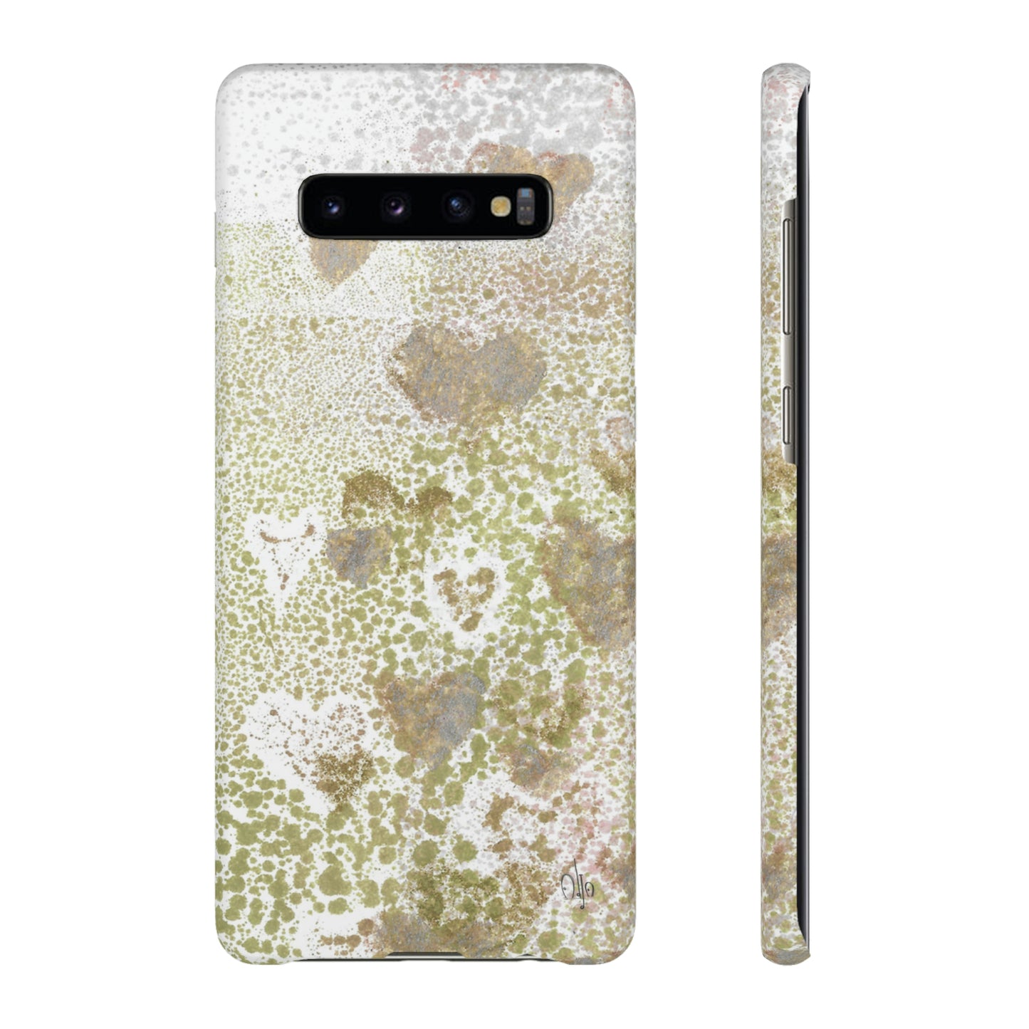 iPhone Samsung Galaxy Pixel5G Snap Case Phone Case Green Hearts - Alja Design