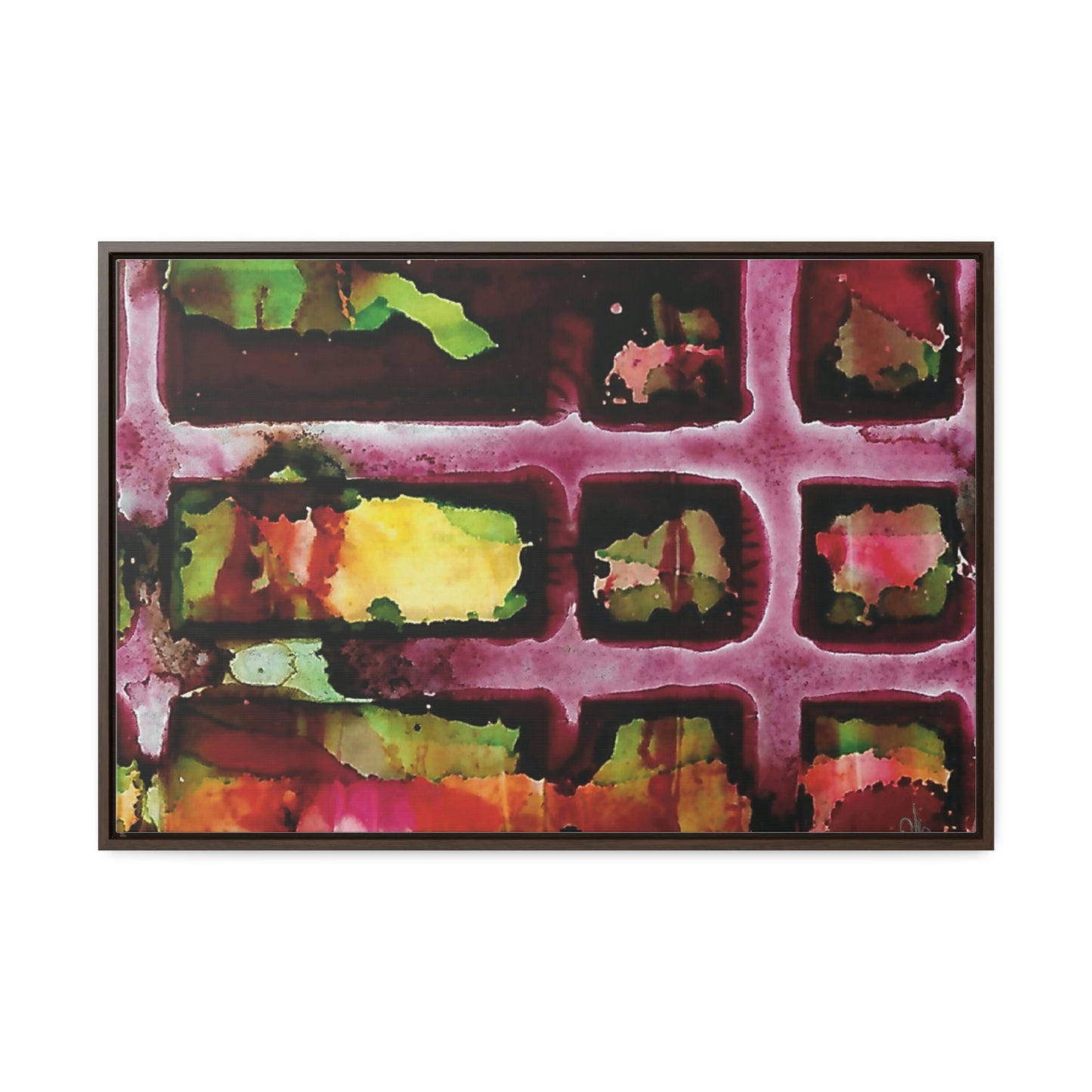 Off the Grid 9 Framed Canvas Print - Alja Design