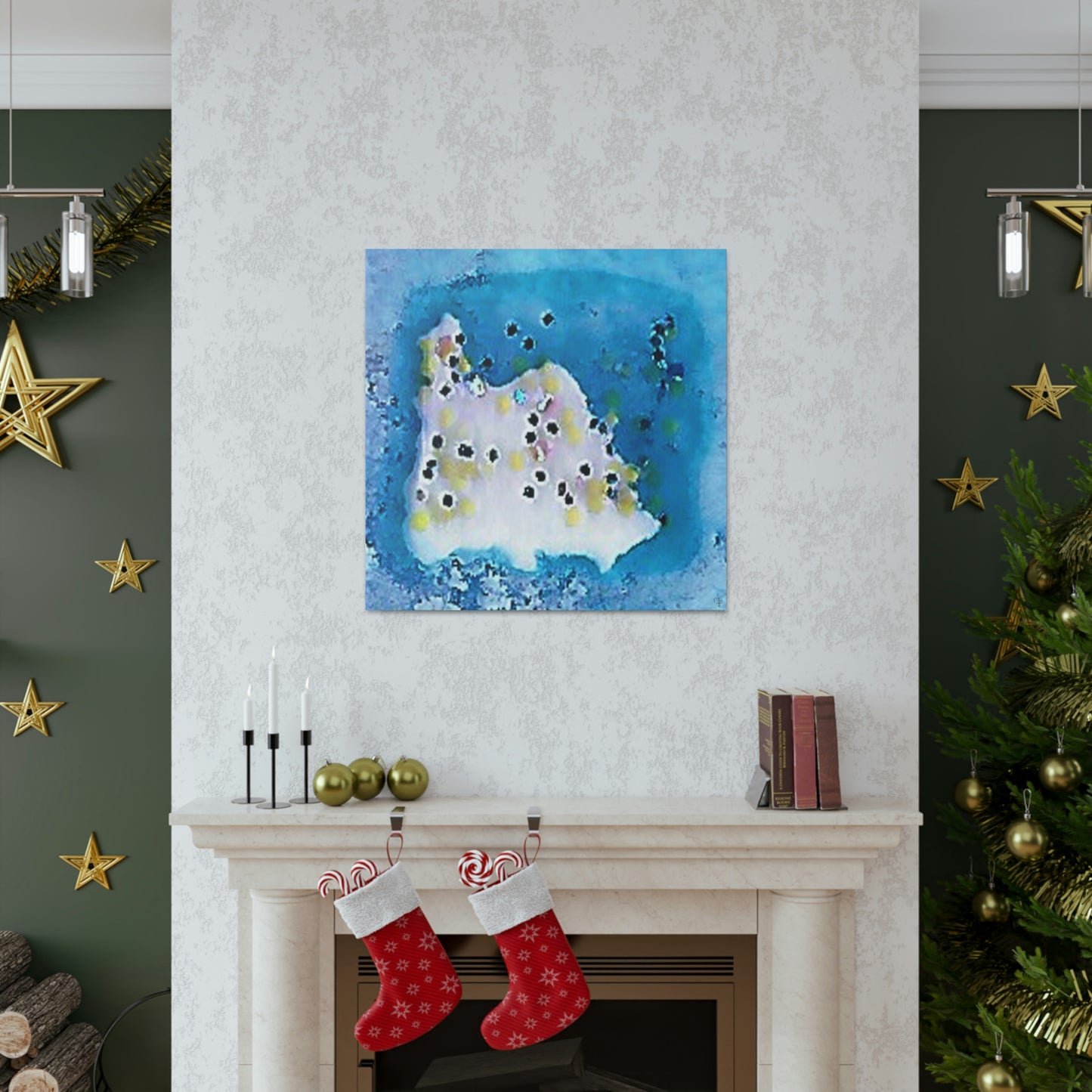 Fractal Blue 14 Canvas Print - Alja Design