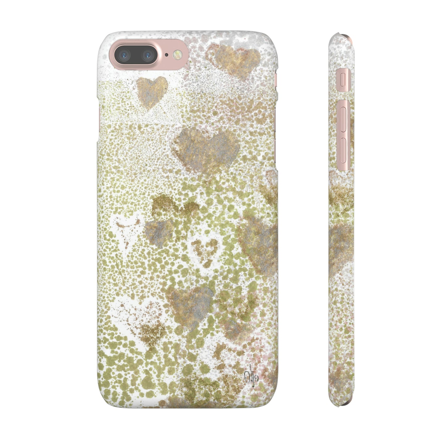 iPhone Samsung Galaxy Pixel5G Snap Case Phone Case Green Hearts - Alja Design