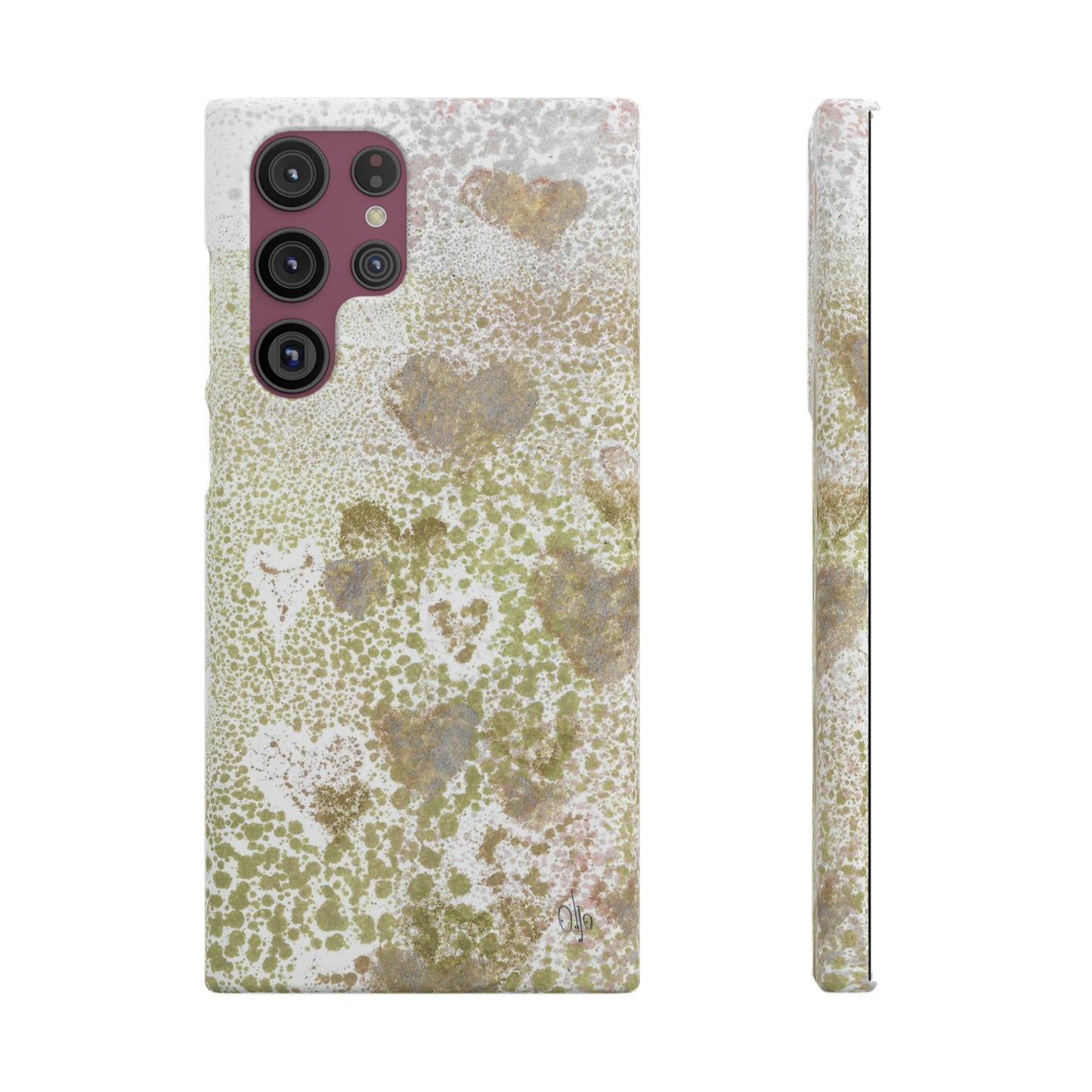 iPhone Samsung Galaxy Pixel5G Snap Case Phone Case Green Hearts - Alja Design