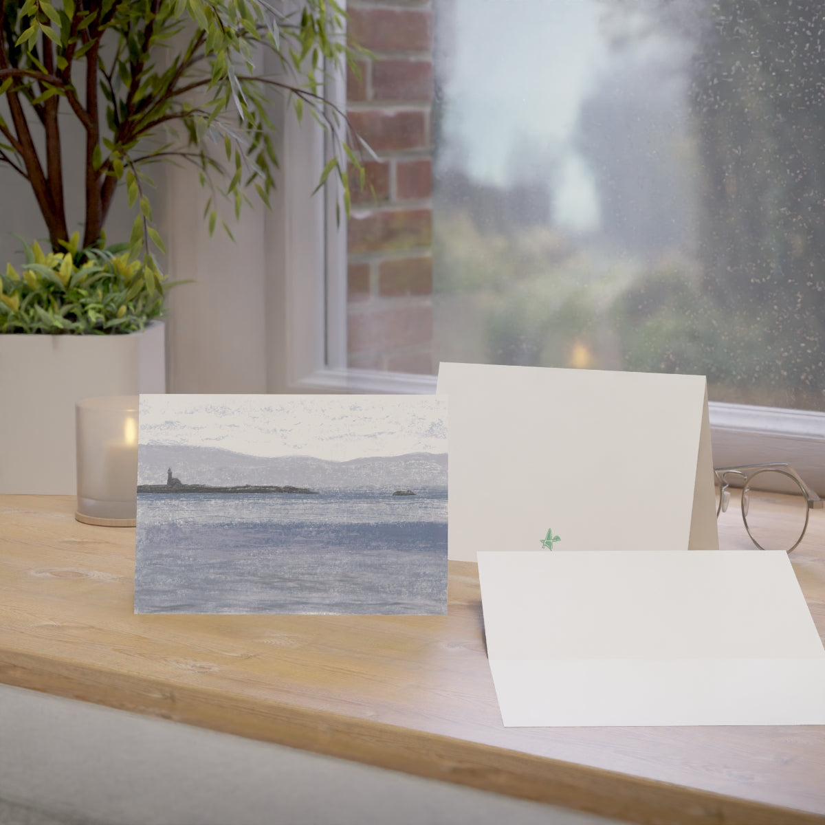 Lighthouse Point Folded Greeting Card - Alja Design