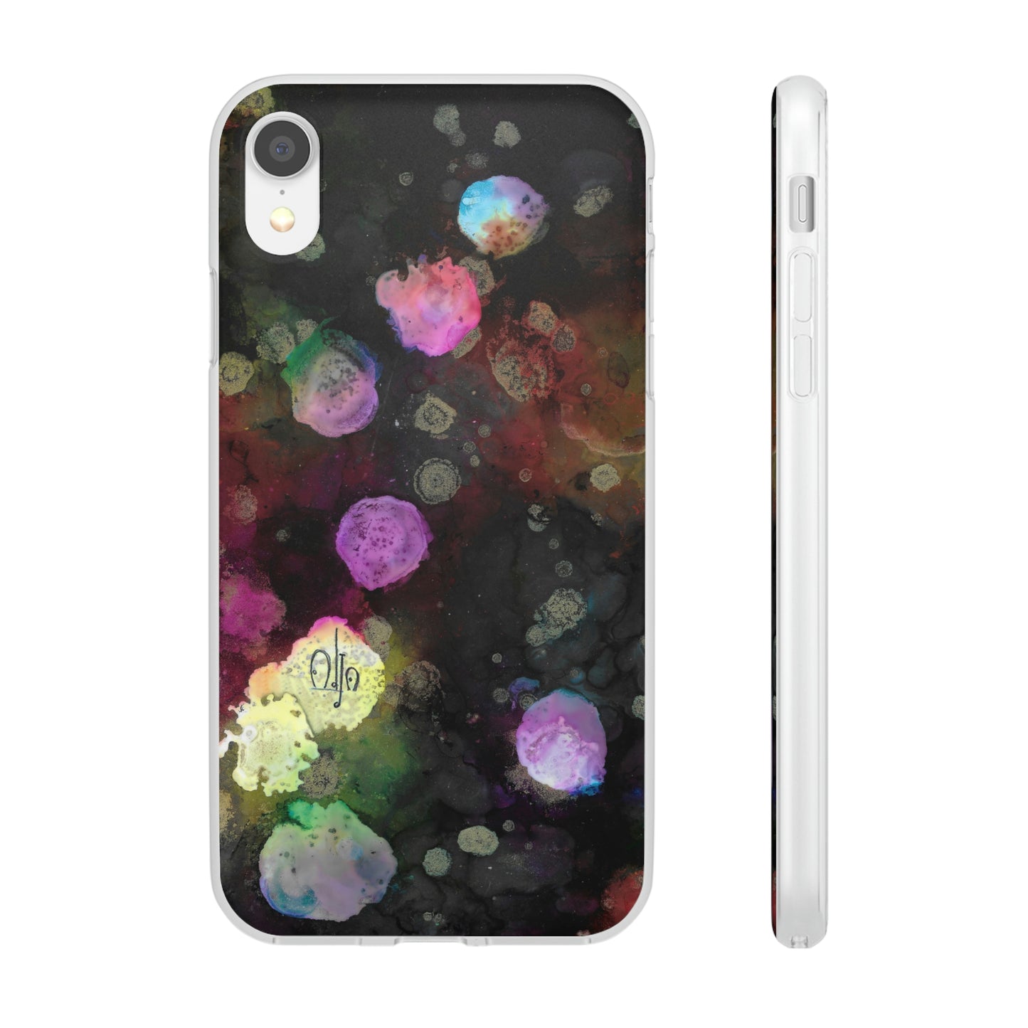 iPhone and Samsung Galaxy Flexi Phone Case Black Space - Alja Design