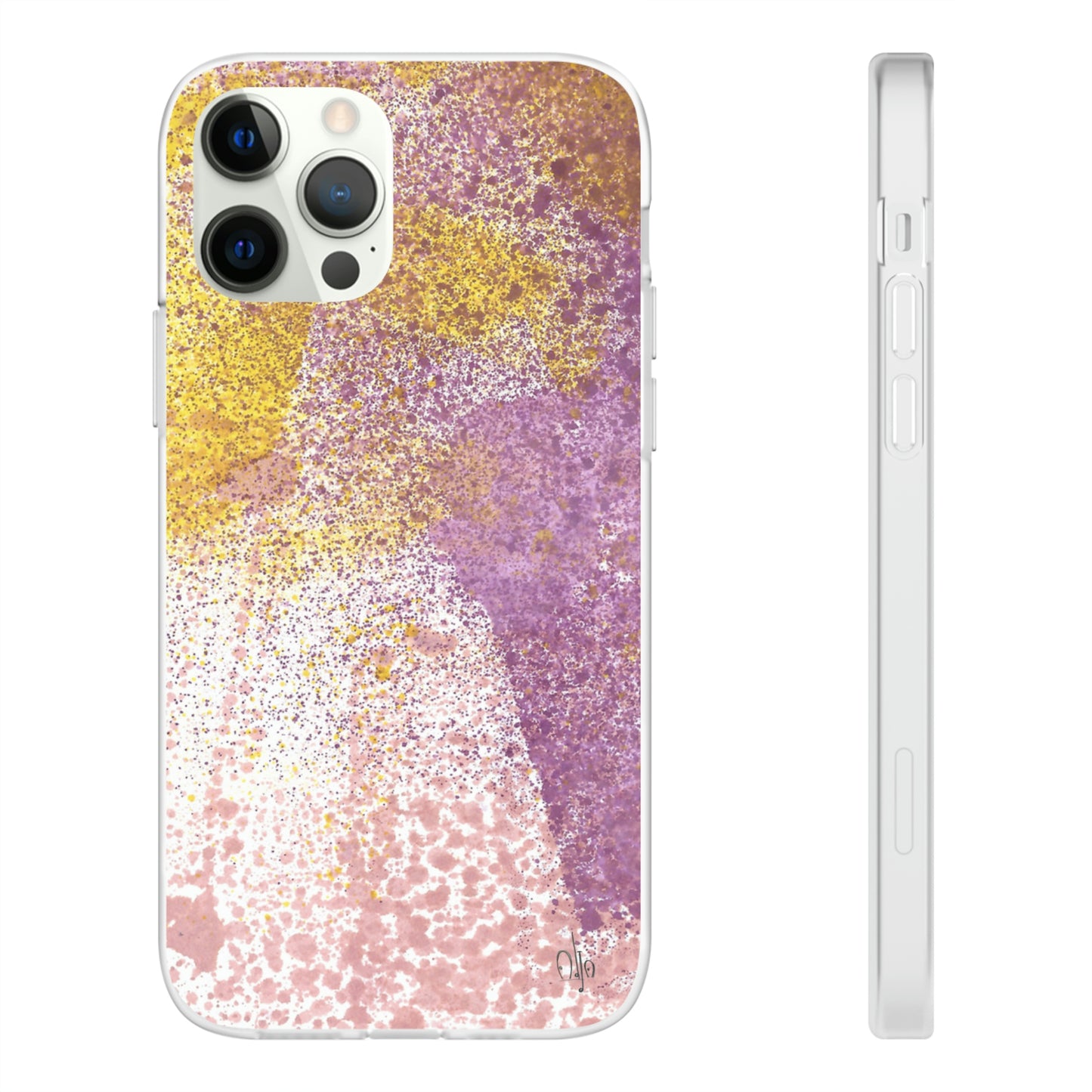 iPhone and Samsung Galaxy Flexi Phone Case Purple Blocks - Alja Design