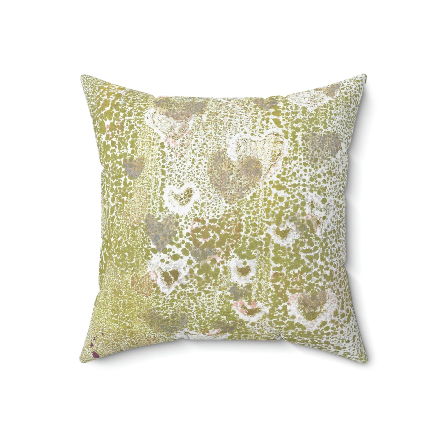 Green Hearts Square Pillow - Alja Design