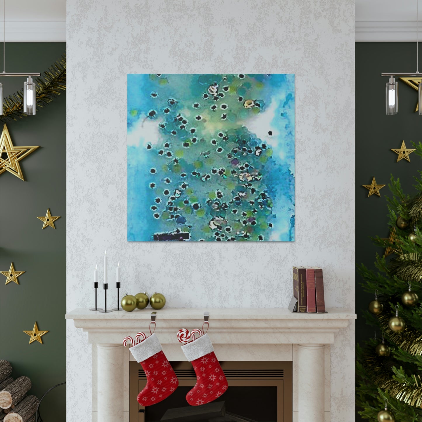 Fractal Blue 6 Canvas Print - Alja Design
