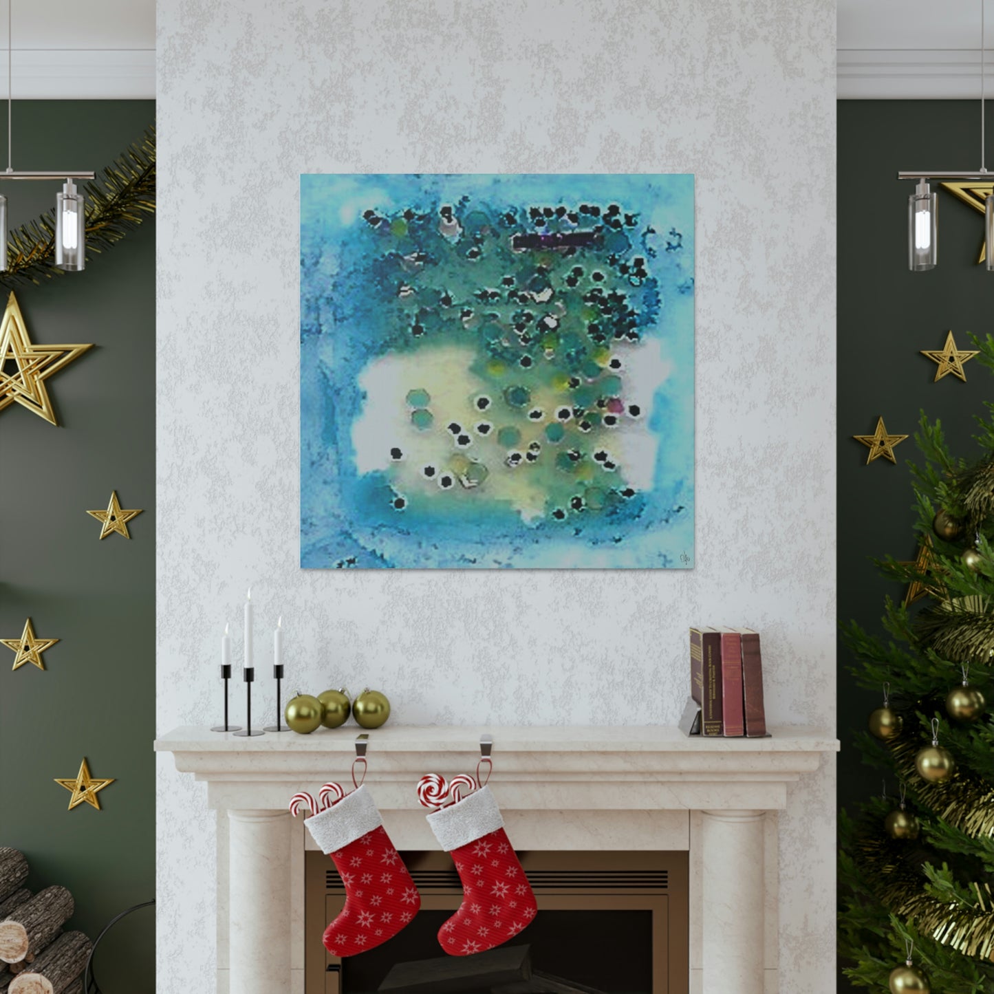 Fractal Blue 2 Canvas Print - Alja Design
