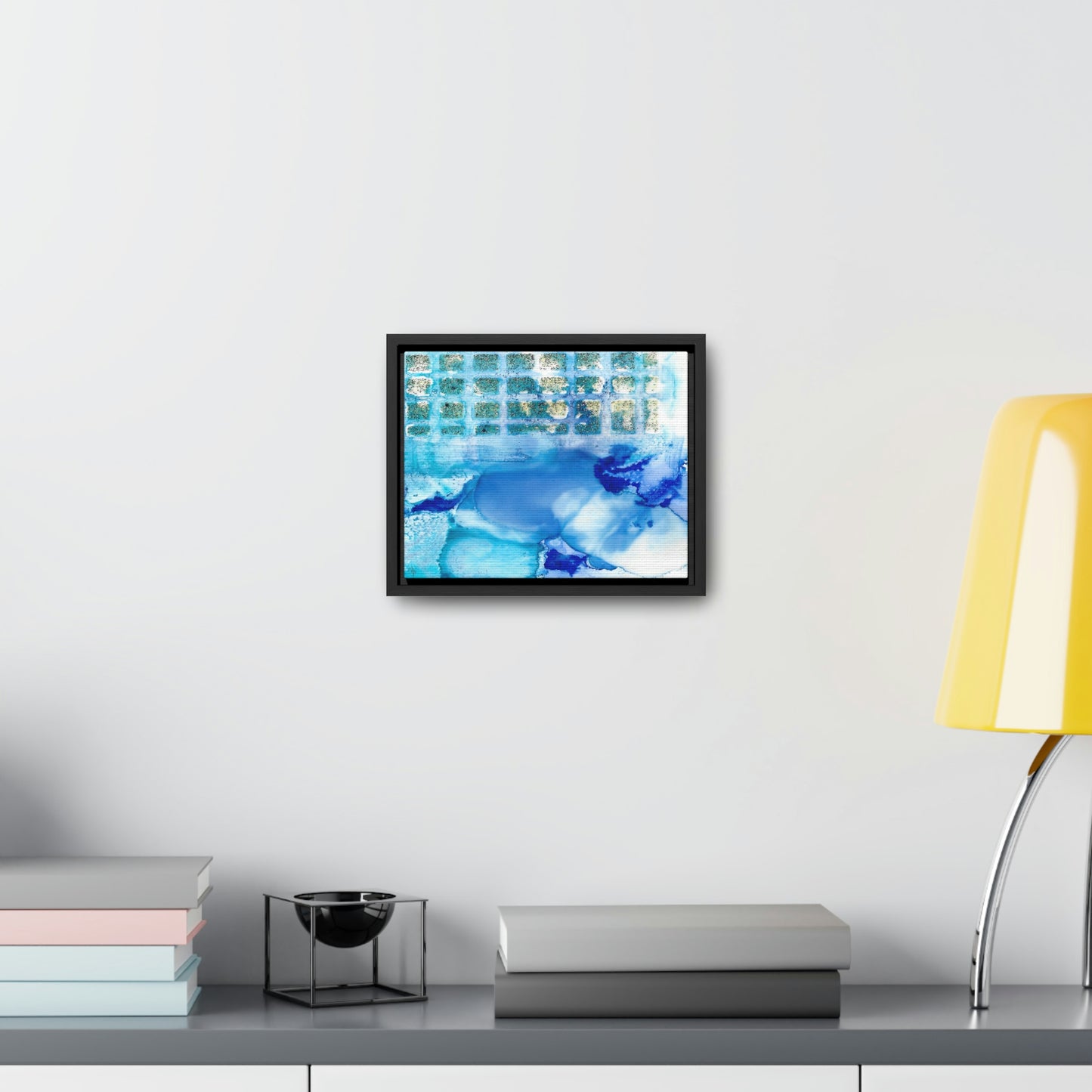 Blue Ice 12 Framed Canvas Print - Alja Design