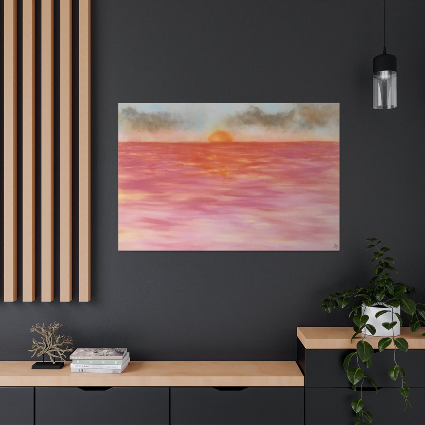 Red Sunset Canvas Print - Alja Design