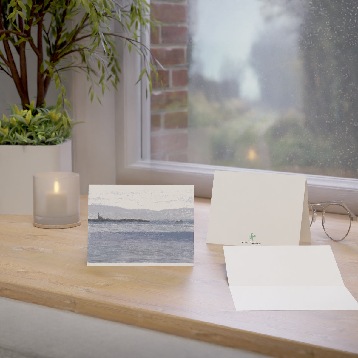 Lighthouse Point Folded Greeting Card - Alja Design