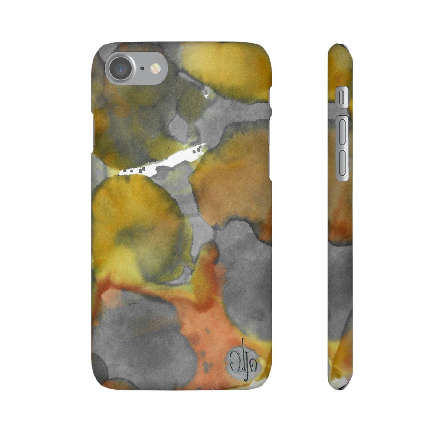 iPhone Samsung Galaxy Pixel5G Snap Case Phone Case Yellow Volcano - Alja Design