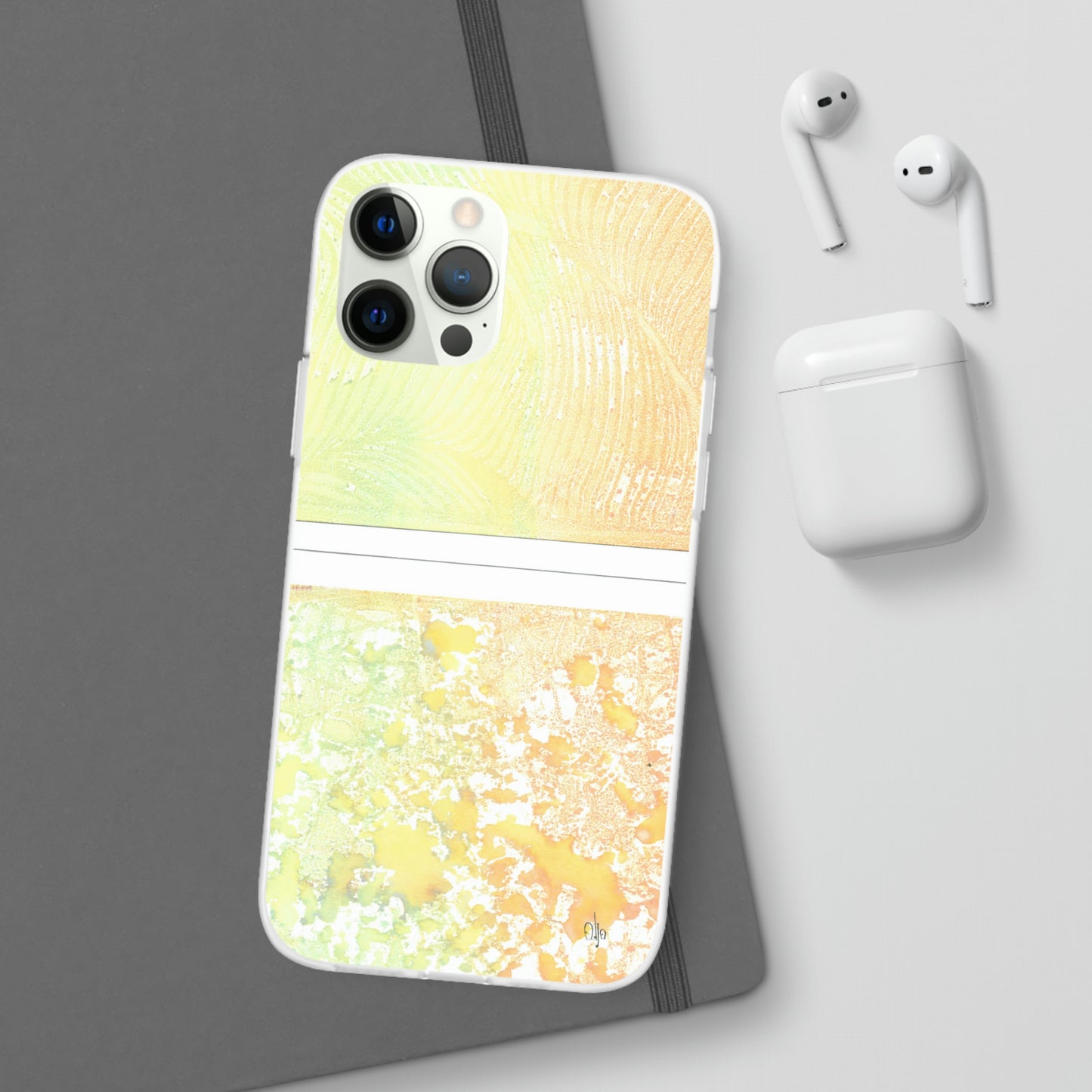 iPhone and Samsung Galaxy Flexi Phone Case Piña Colada with Tropical Waves - Alja Design
