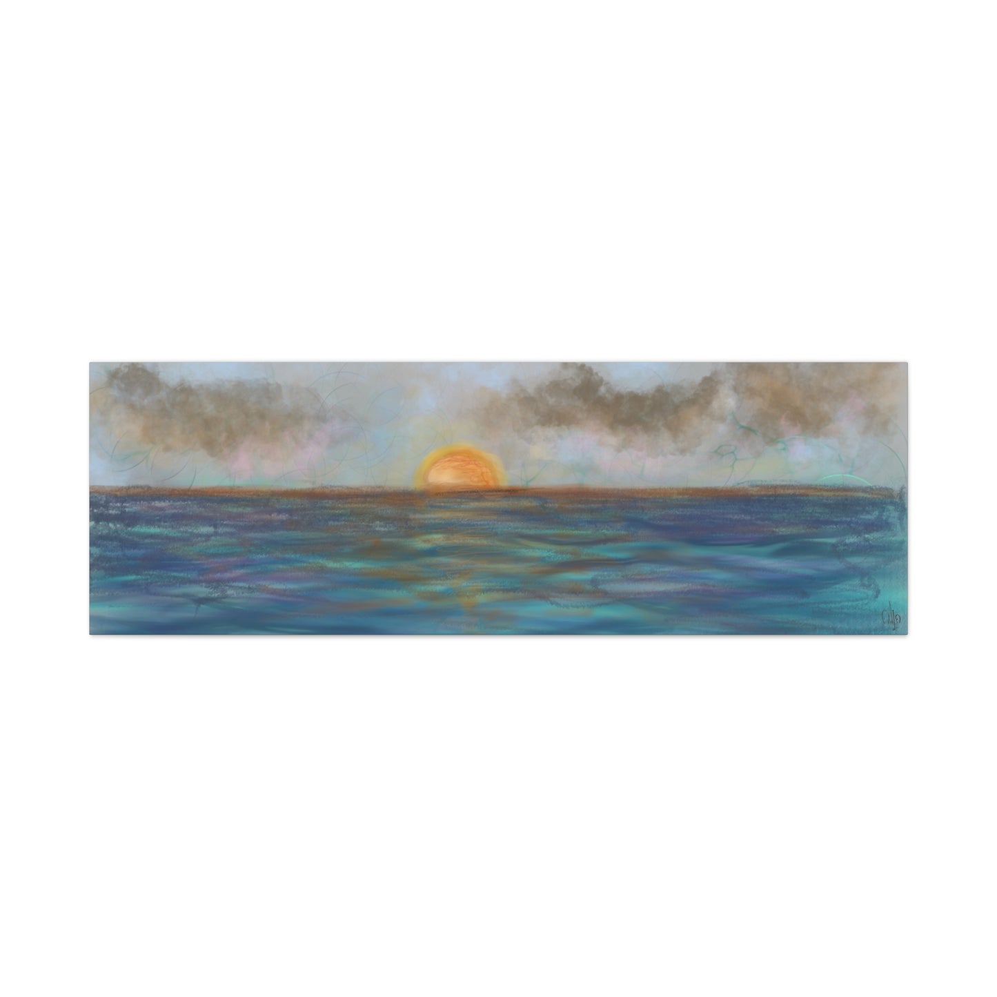 Blue Sunset Canvas Print - Alja Design