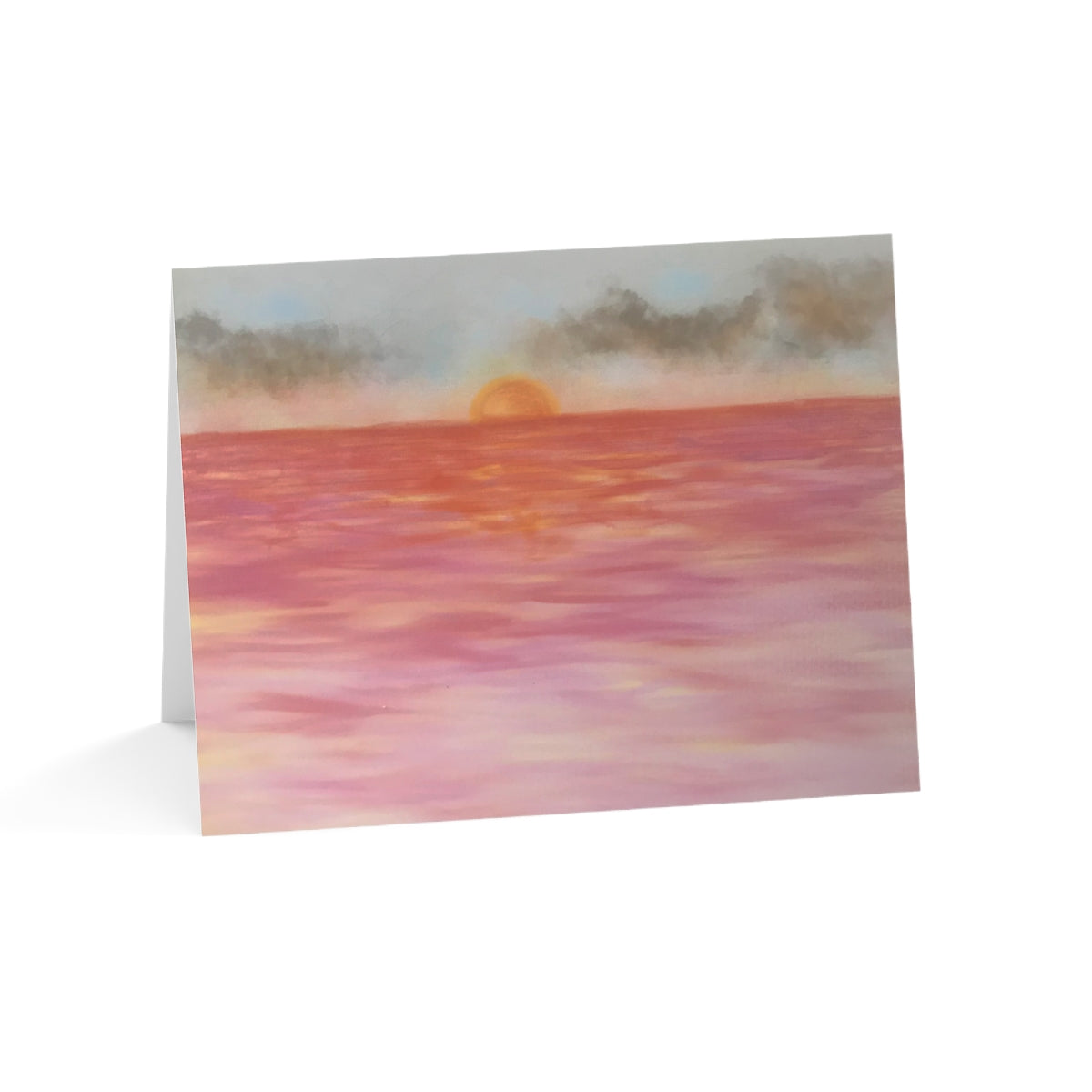 Red Sunset Folded Greeting Card