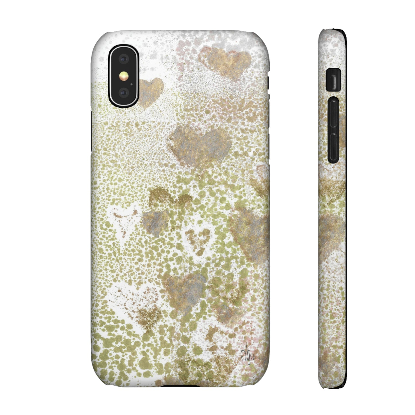iPhone Samsung Galaxy Pixel5G Snap Case Phone Case Green Hearts - Alja Design
