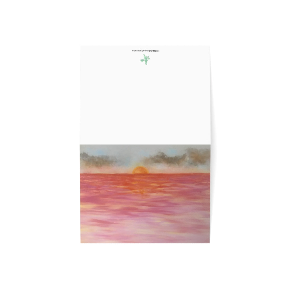 Red Sunset Folded Greeting Card