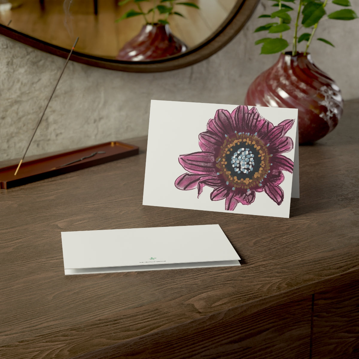 Dead Daisy Folded Greeting Card - Alja Design