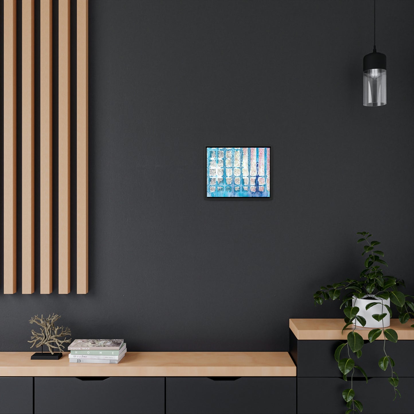 Blue Ice 13 Framed Canvas Print - Alja Design