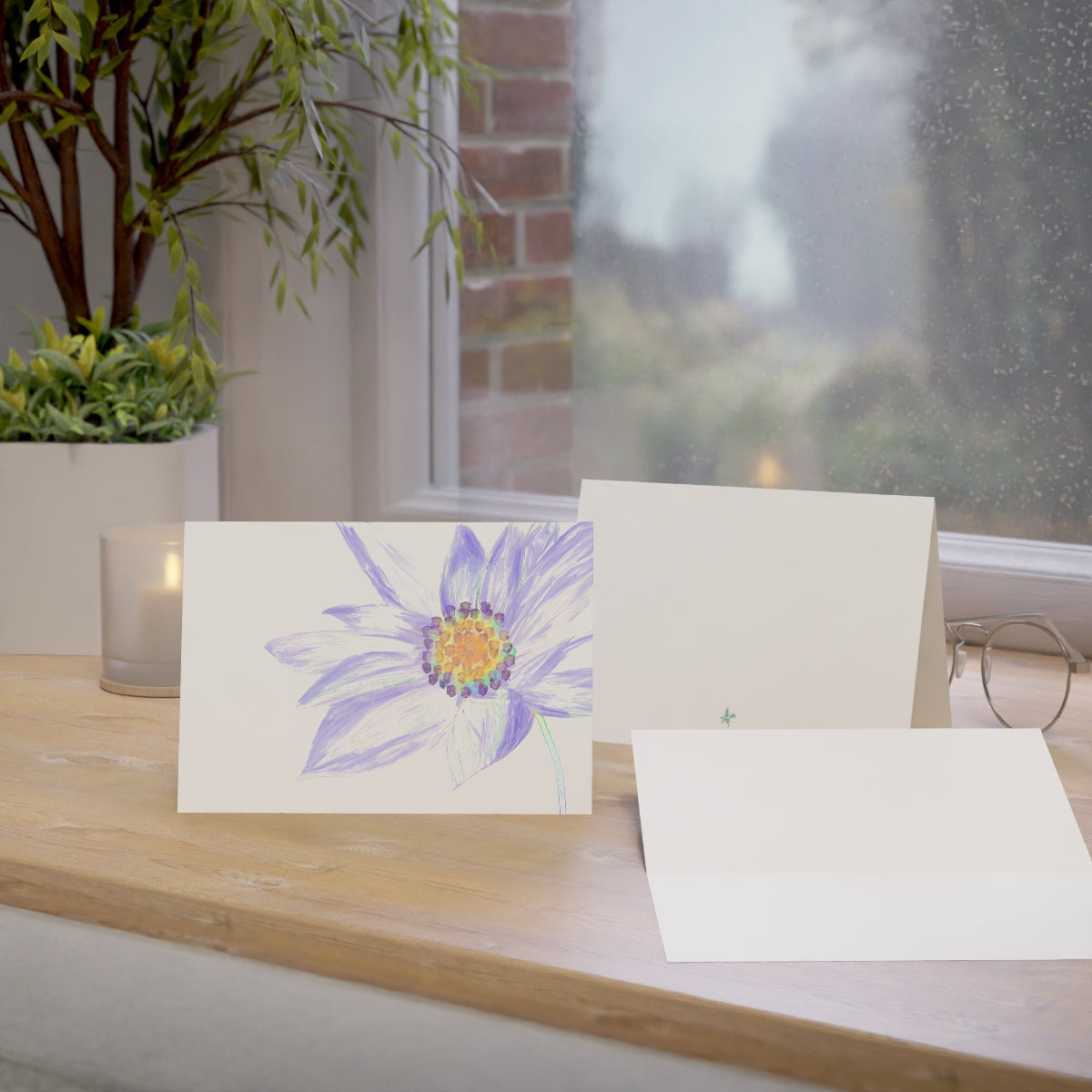 Clematis Folded Greeting Card
