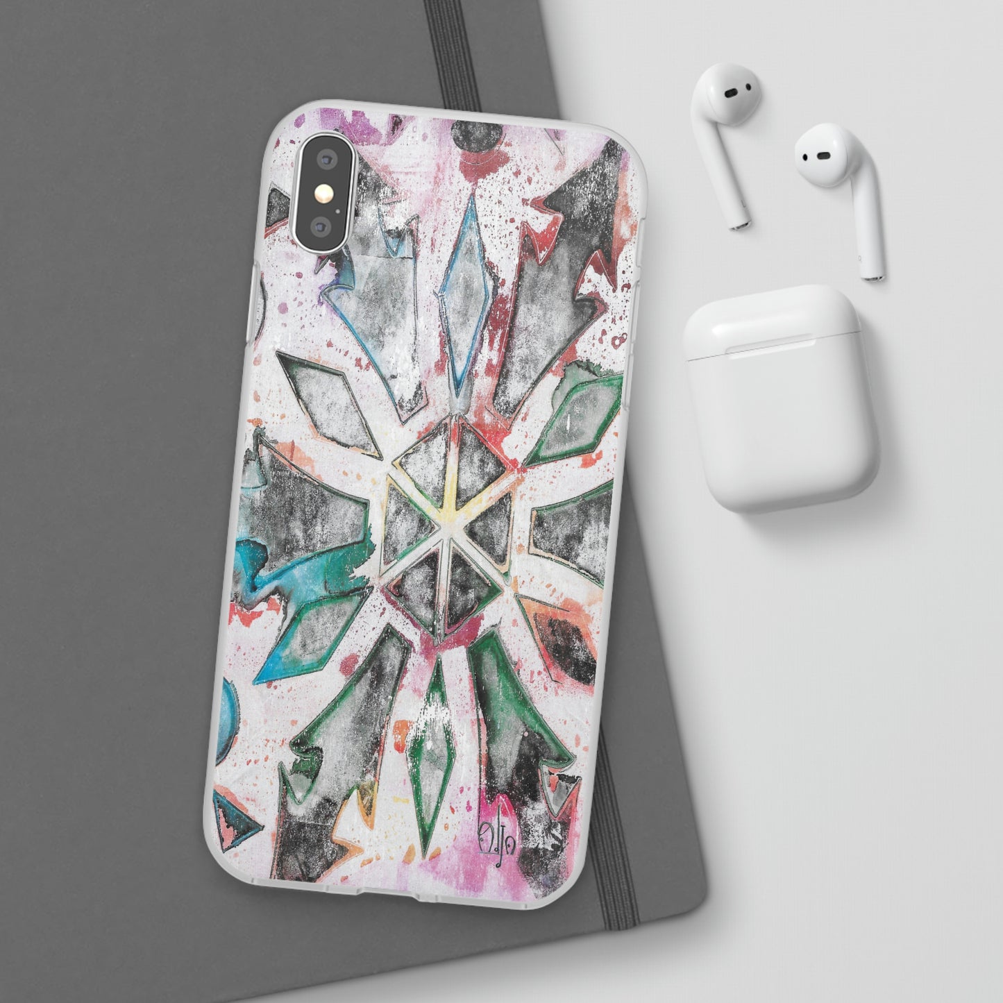 iPhone and Samsung Galaxy Flexi Phone Case Green Ice - Alja Design