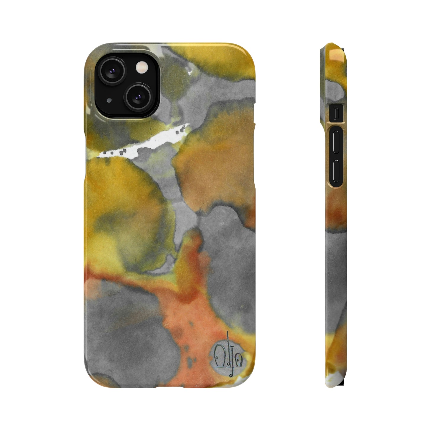 iPhone Samsung Galaxy Pixel5G Snap Case Phone Case Yellow Volcano - Alja Design