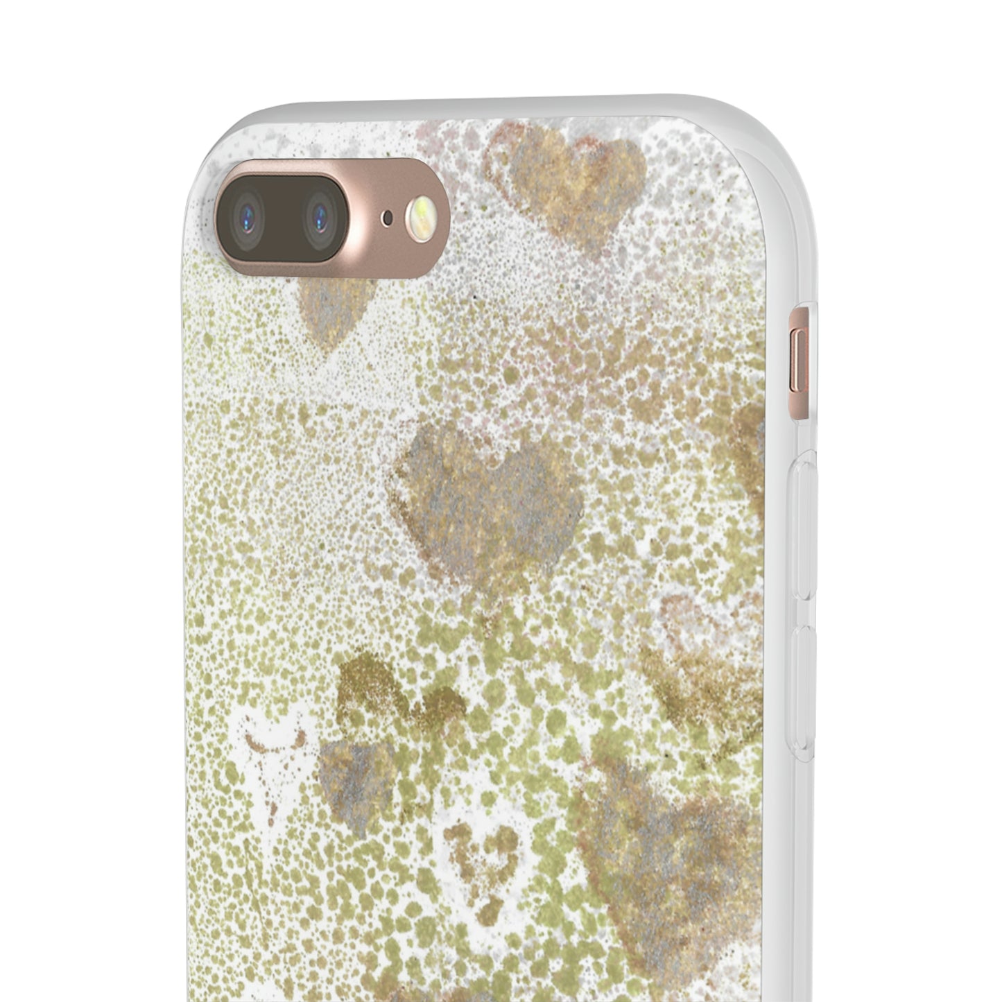 iPhone and Samsung Galaxy Flexi Phone Case Green Hearts - Alja Design