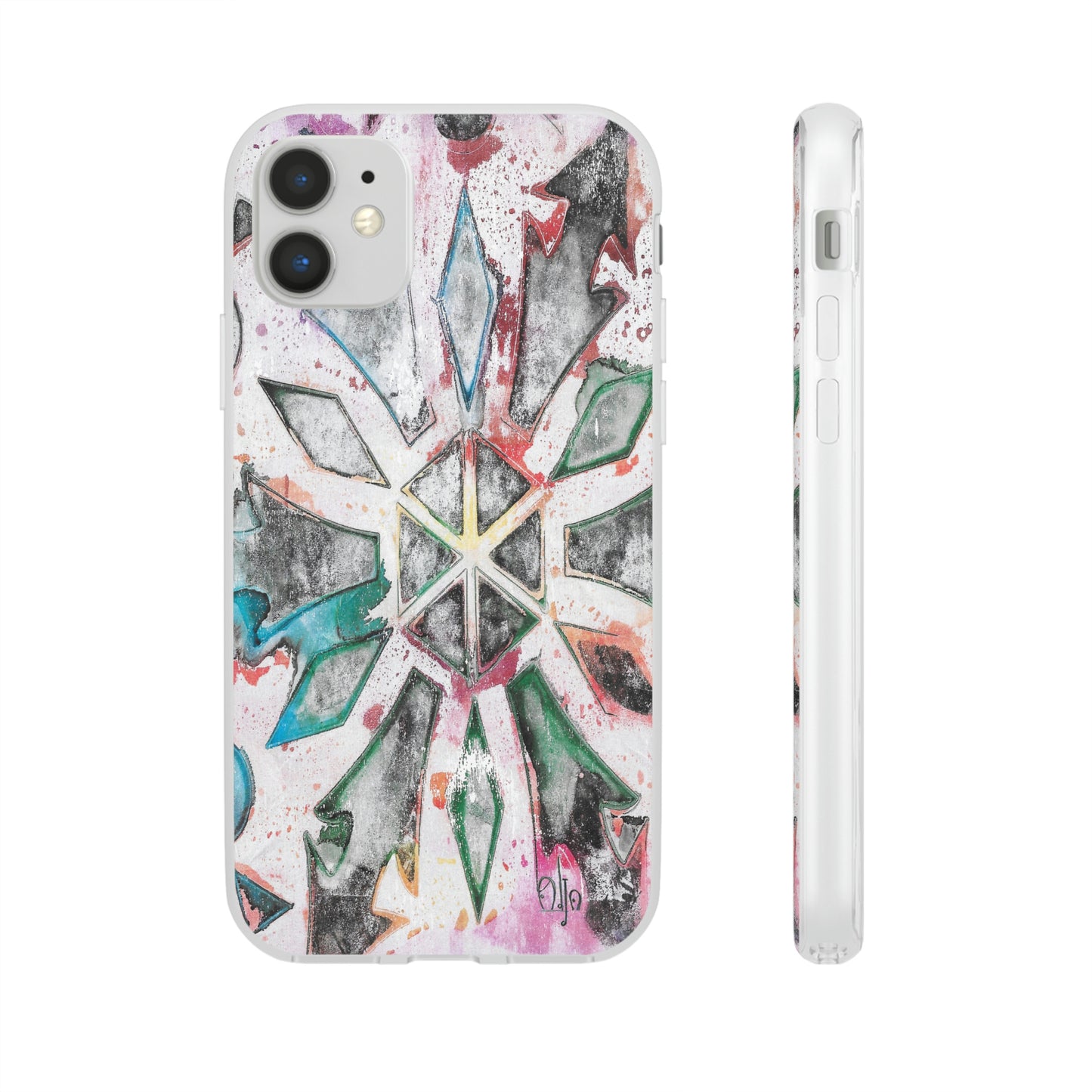 iPhone and Samsung Galaxy Flexi Phone Case Green Ice - Alja Design