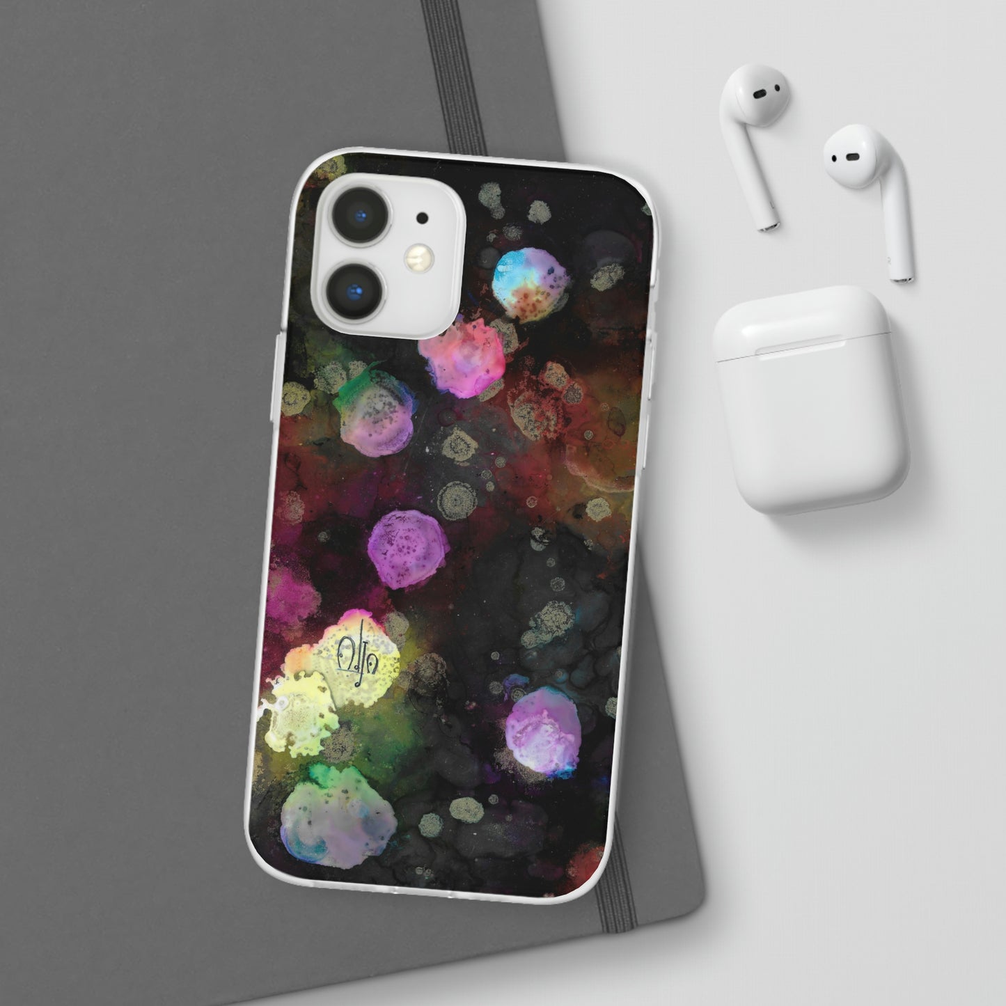 iPhone and Samsung Galaxy Flexi Phone Case Black Space - Alja Design