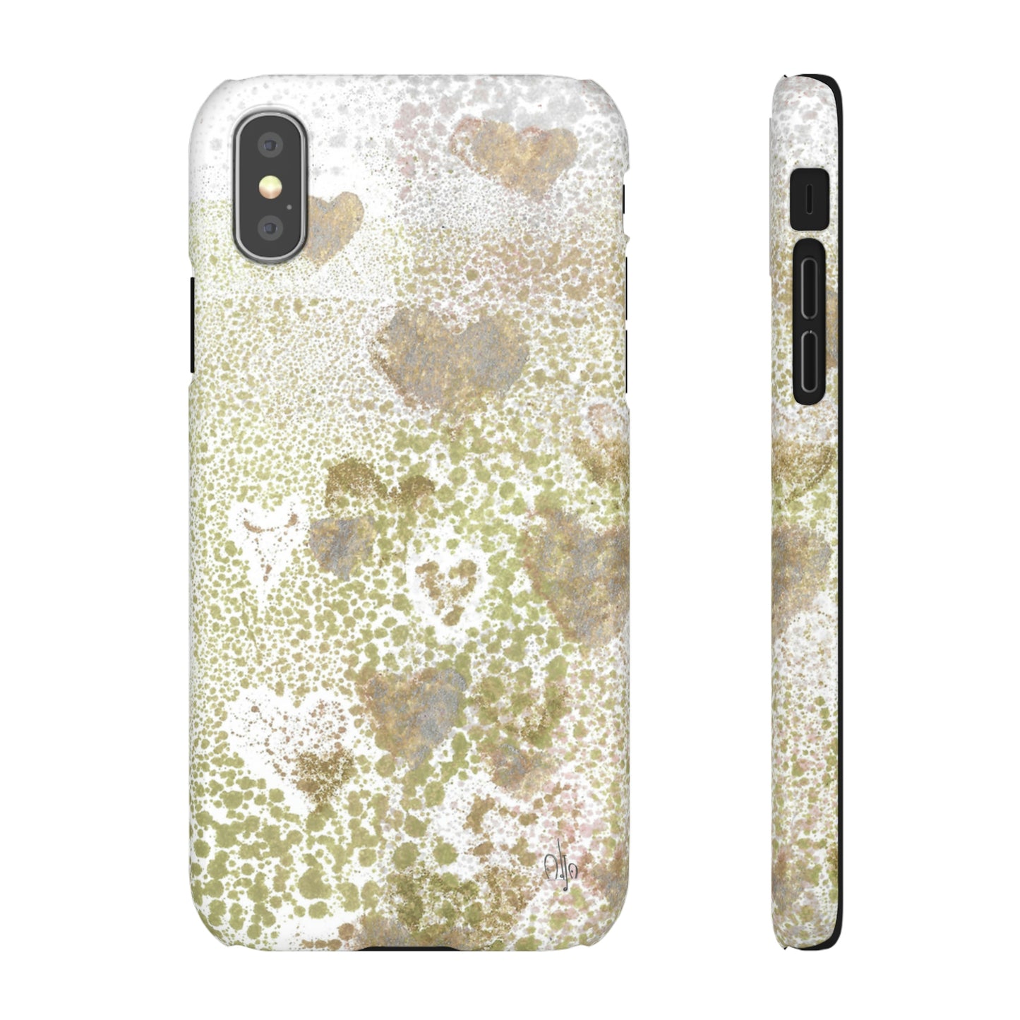 iPhone Samsung Galaxy Pixel5G Snap Case Phone Case Green Hearts - Alja Design