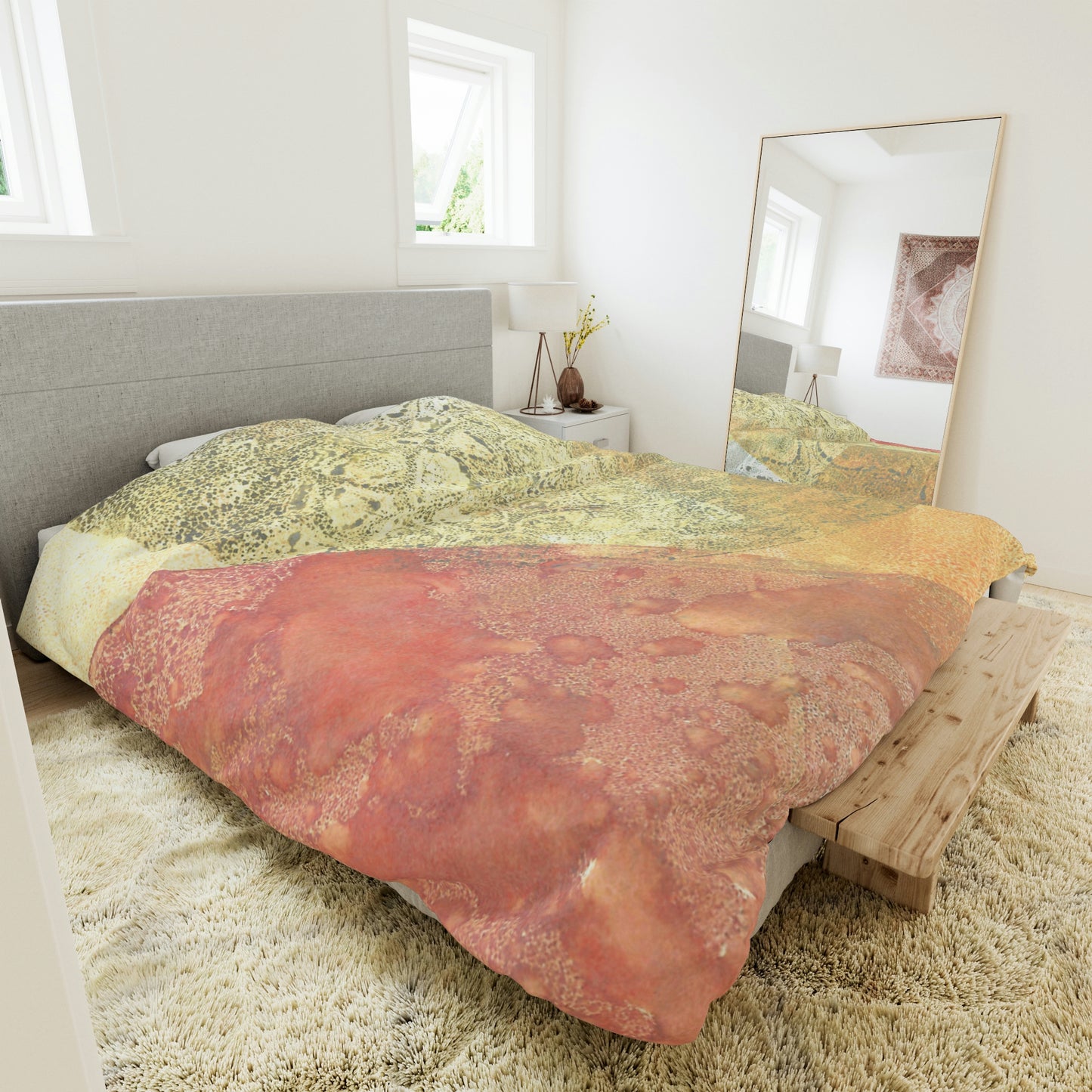 Autumn Quadrants Duvet Cover - Alja Design