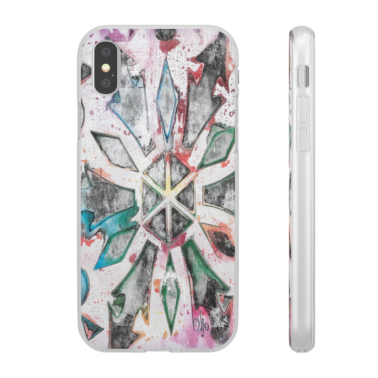 iPhone and Samsung Galaxy Flexi Phone Case Green Ice - Alja Design