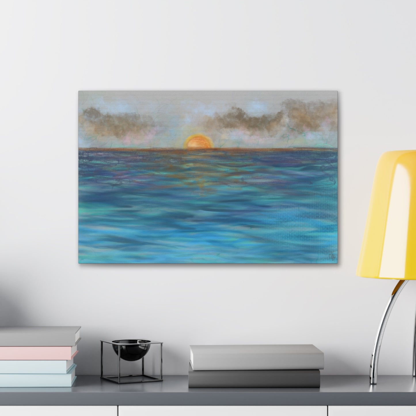 Blue Sunset Canvas Print - Alja Design