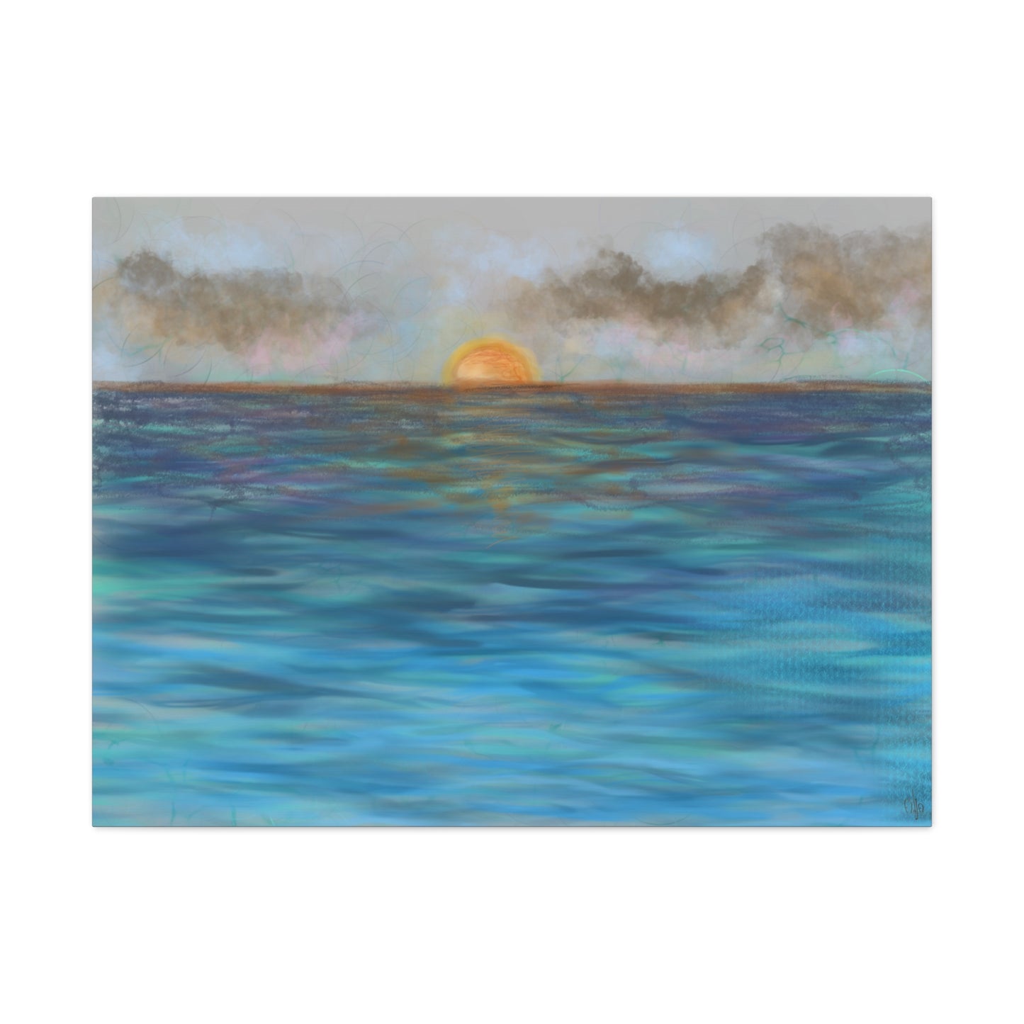 Blue Sunset Canvas Print - Alja Design