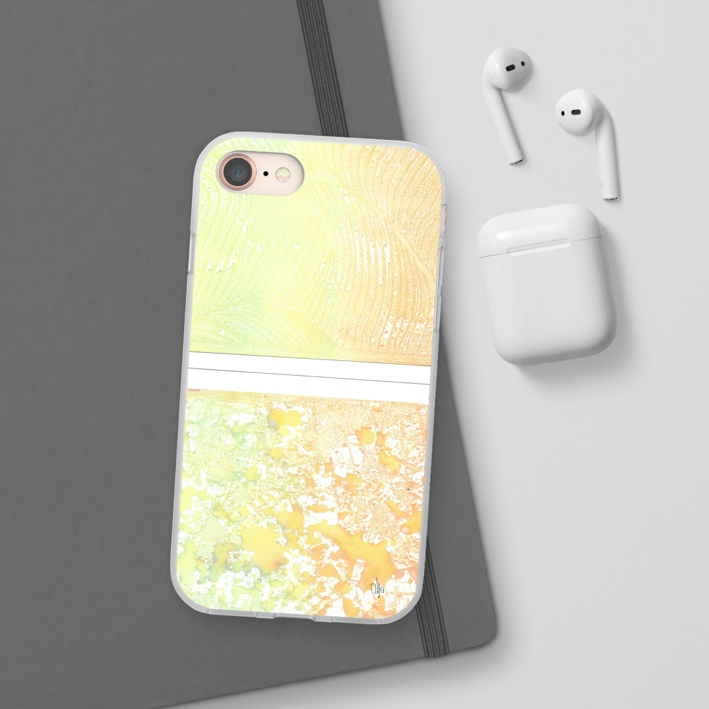 iPhone and Samsung Galaxy Flexi Phone Case Piña Colada with Tropical Waves - Alja Design