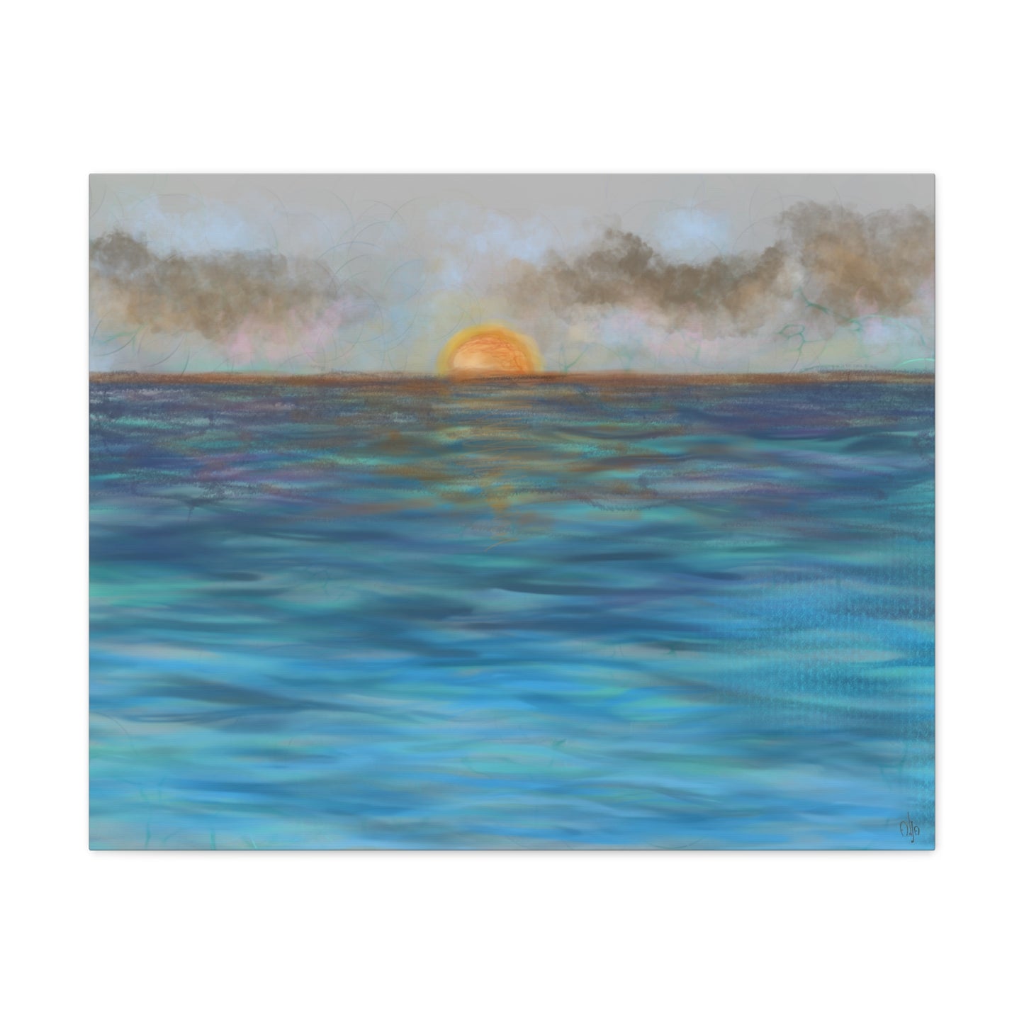 Blue Sunset Canvas Print - Alja Design
