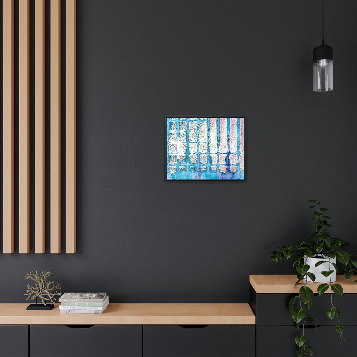 Blue Ice 13 Framed Canvas Print - Alja Design