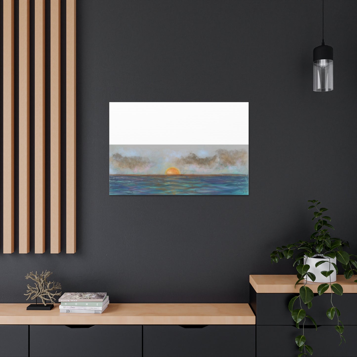 Blue Sunset Canvas Print - Alja Design