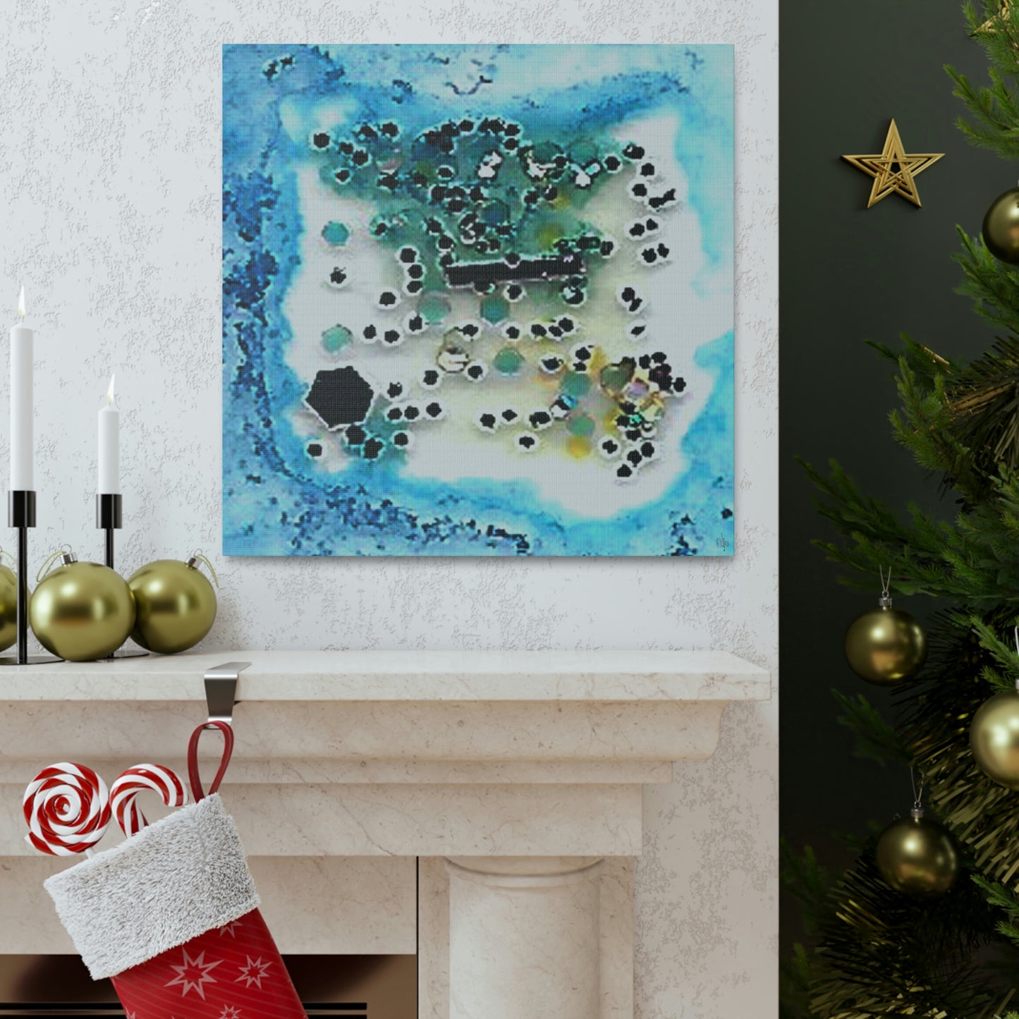 Fractal Blue 1 Canvas Print - Alja Design