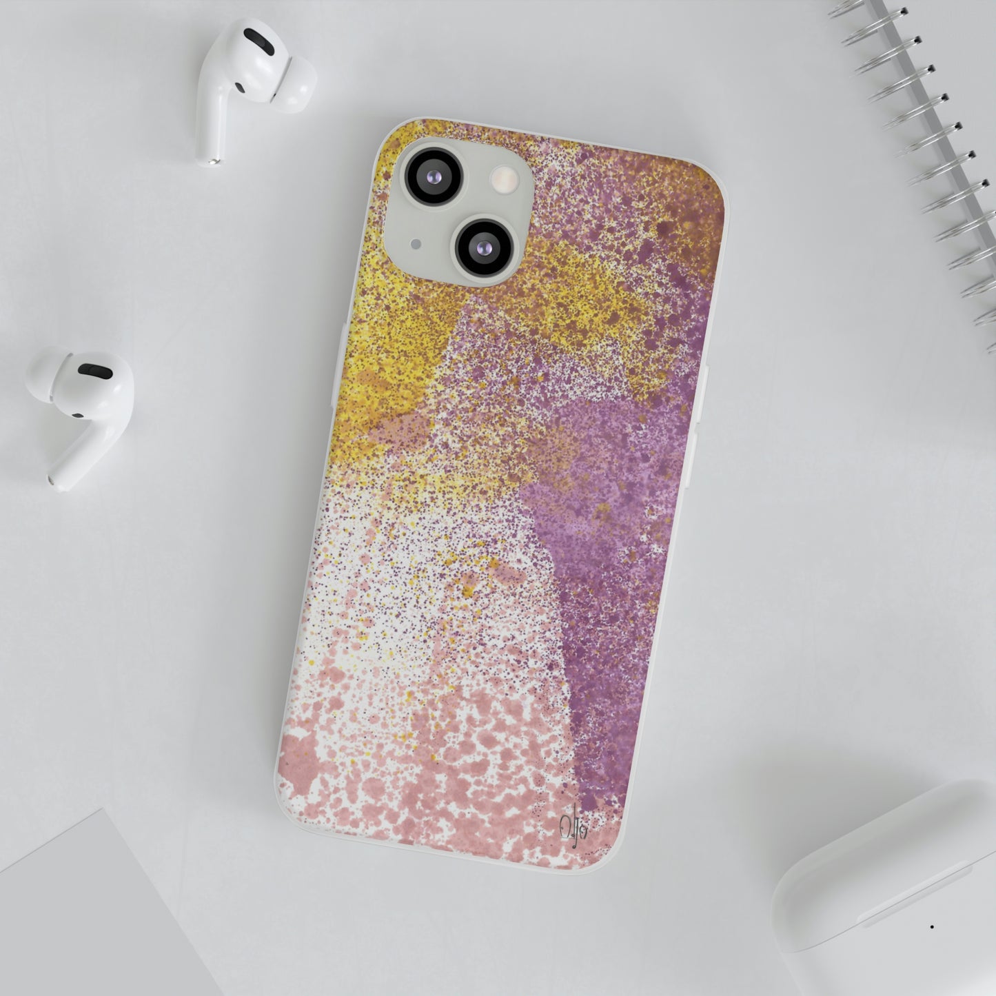 iPhone and Samsung Galaxy Flexi Phone Case Purple Blocks - Alja Design
