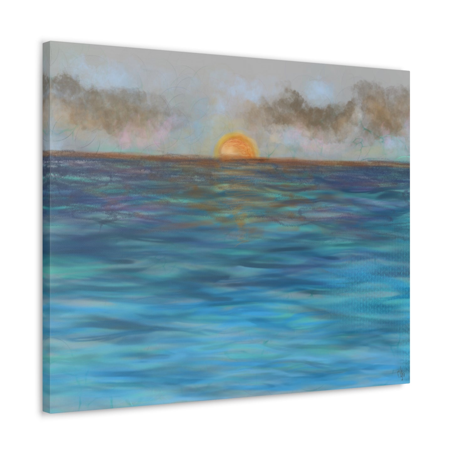 Blue Sunset Canvas Print - Alja Design
